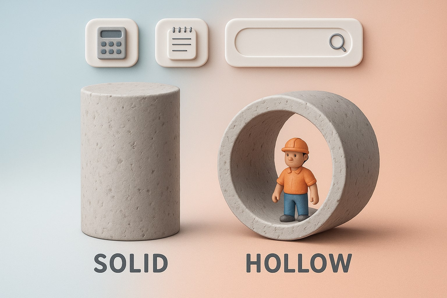 แสดงวิธีการทำงานของเครื่องมือคำนวณท่อคอนกรีตที่มีช่องกรอกข้อมูลและแสดงผลทันที ช่วยแก้ปัญหาได้ง่าย