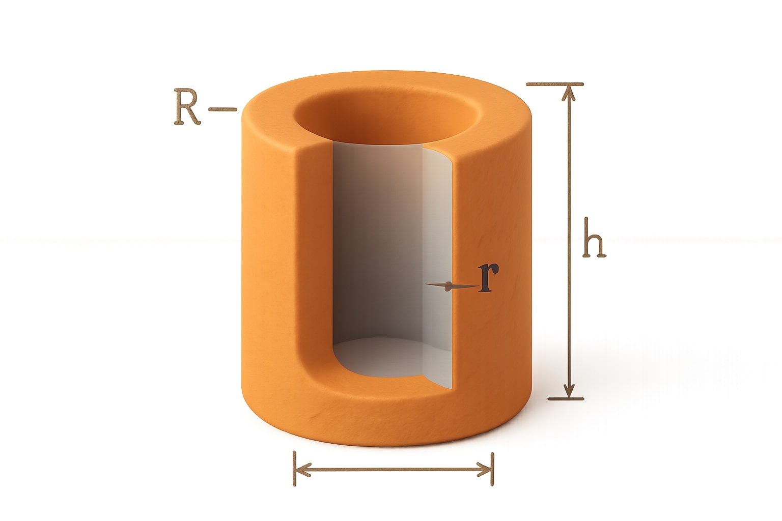 เครื่องมือคำนวณปริมาตรทรงกระบอกกลวง