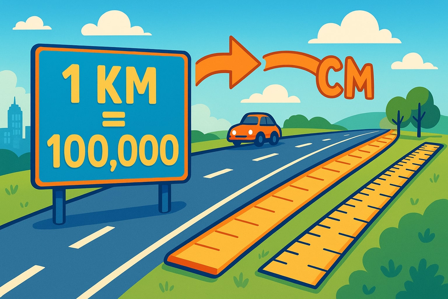 เครื่องมือแปลงกิโลเมตรเป็นเซนติเมตร 1