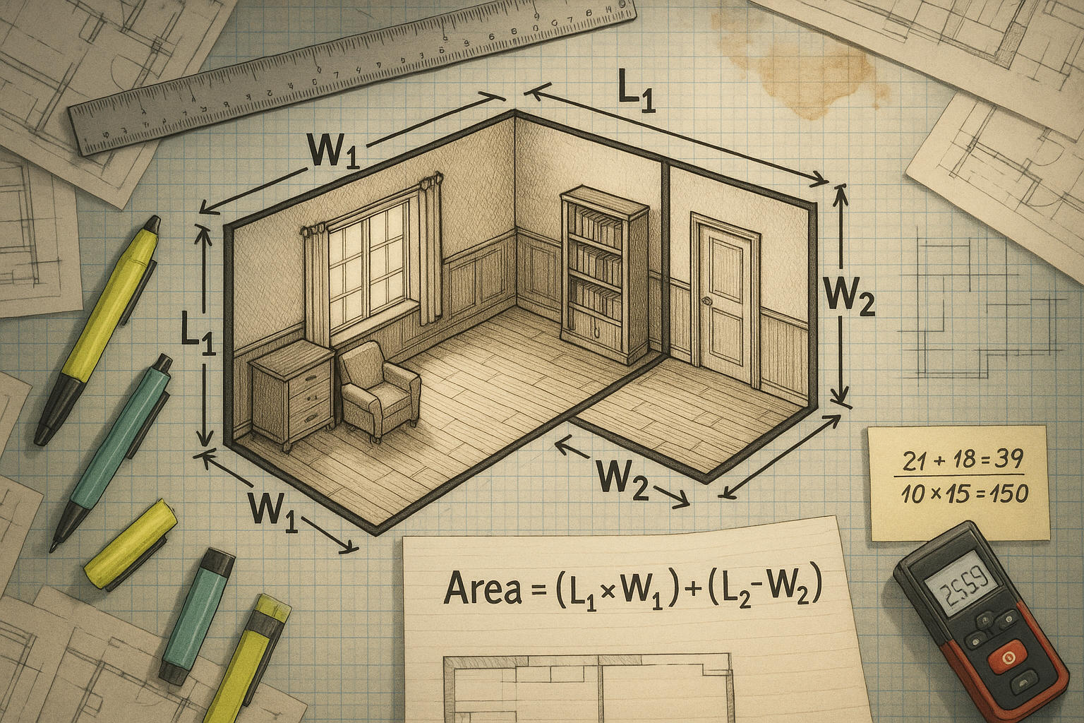 เครื่องมือคำนวณพื้นที่รูปตัว L