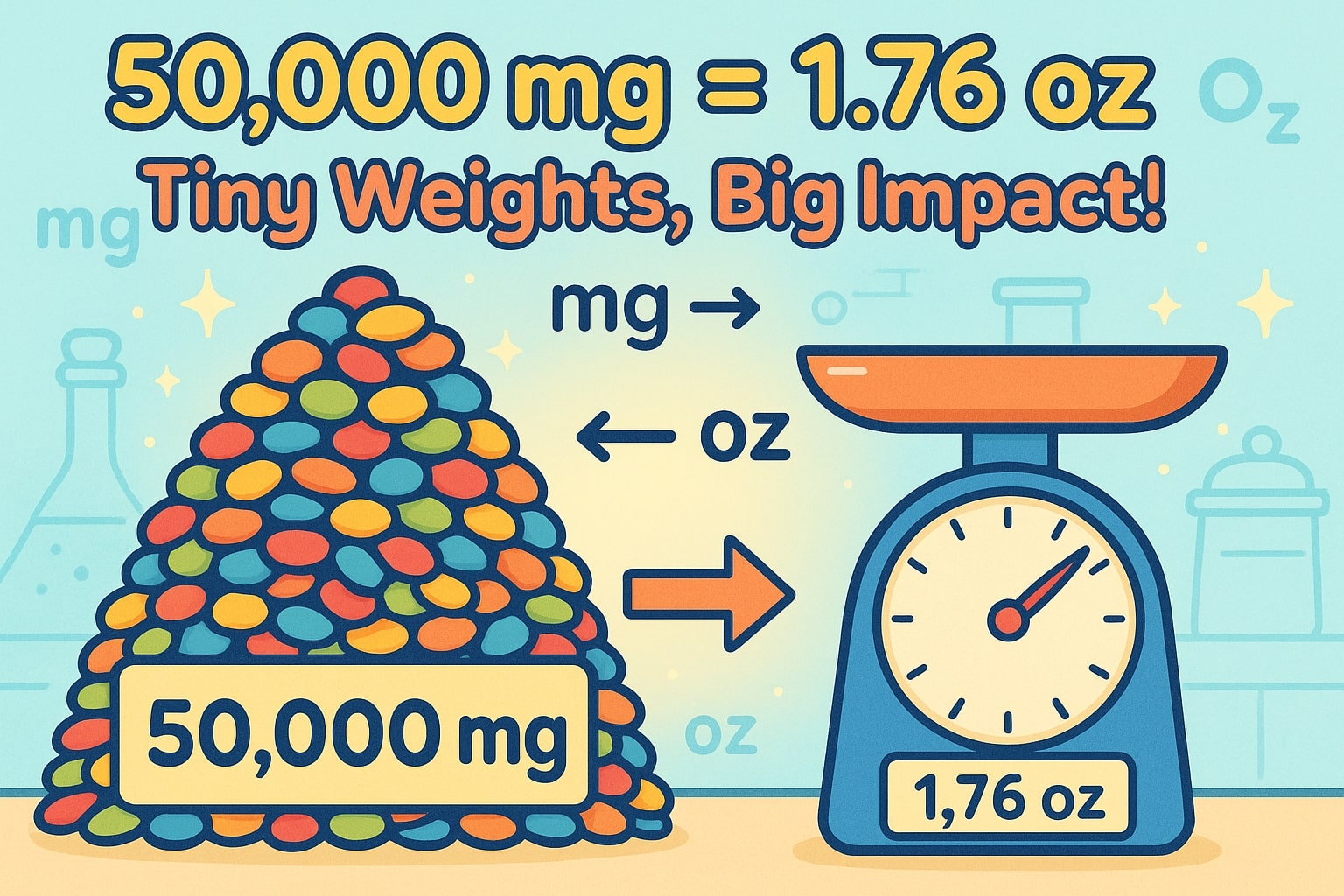 ตัวแปลงมิลลิกรัมเป็นออนซ์