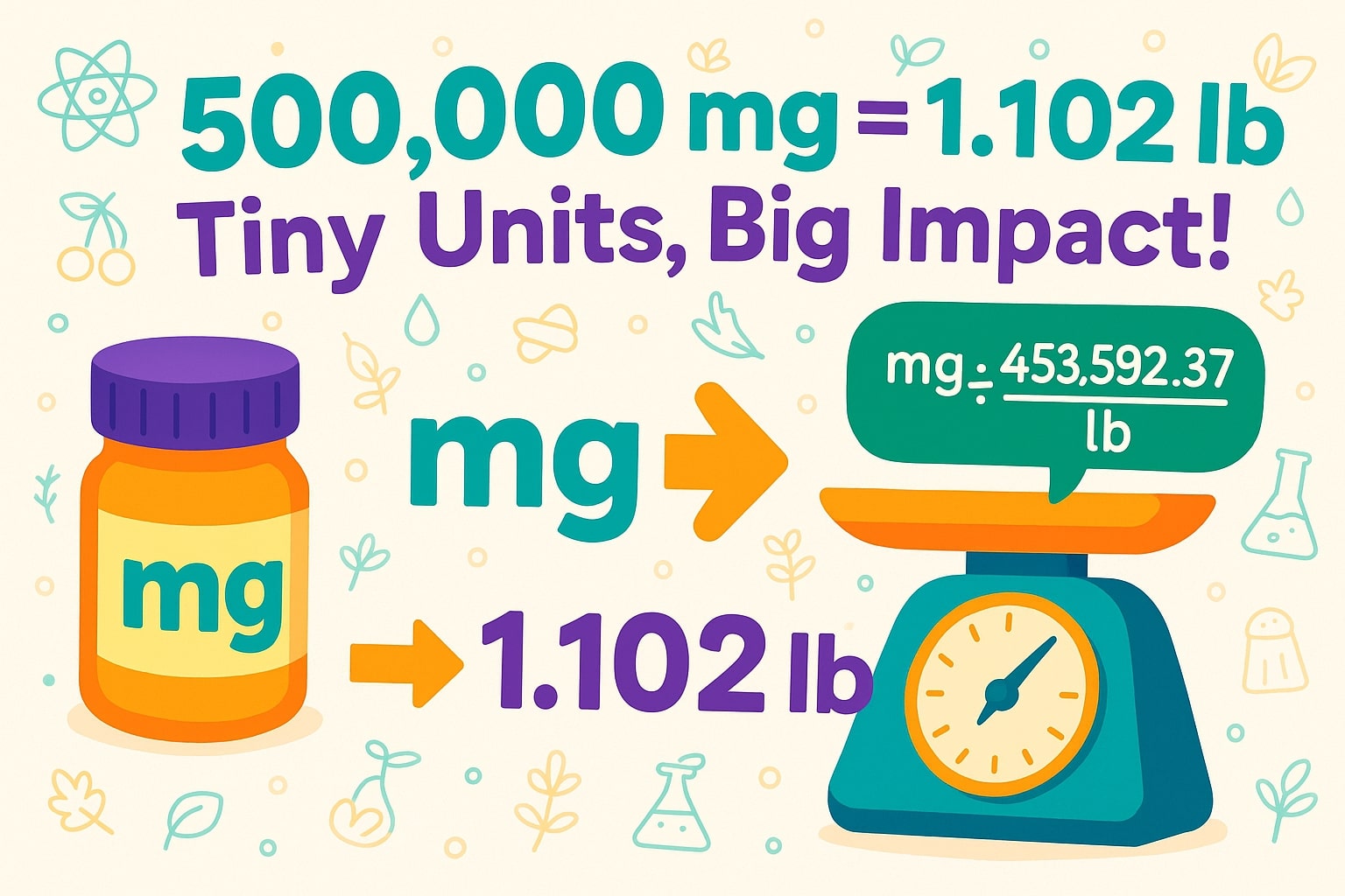 เครื่องมือแปลงมิลลิกรัมเป็นปอนด์