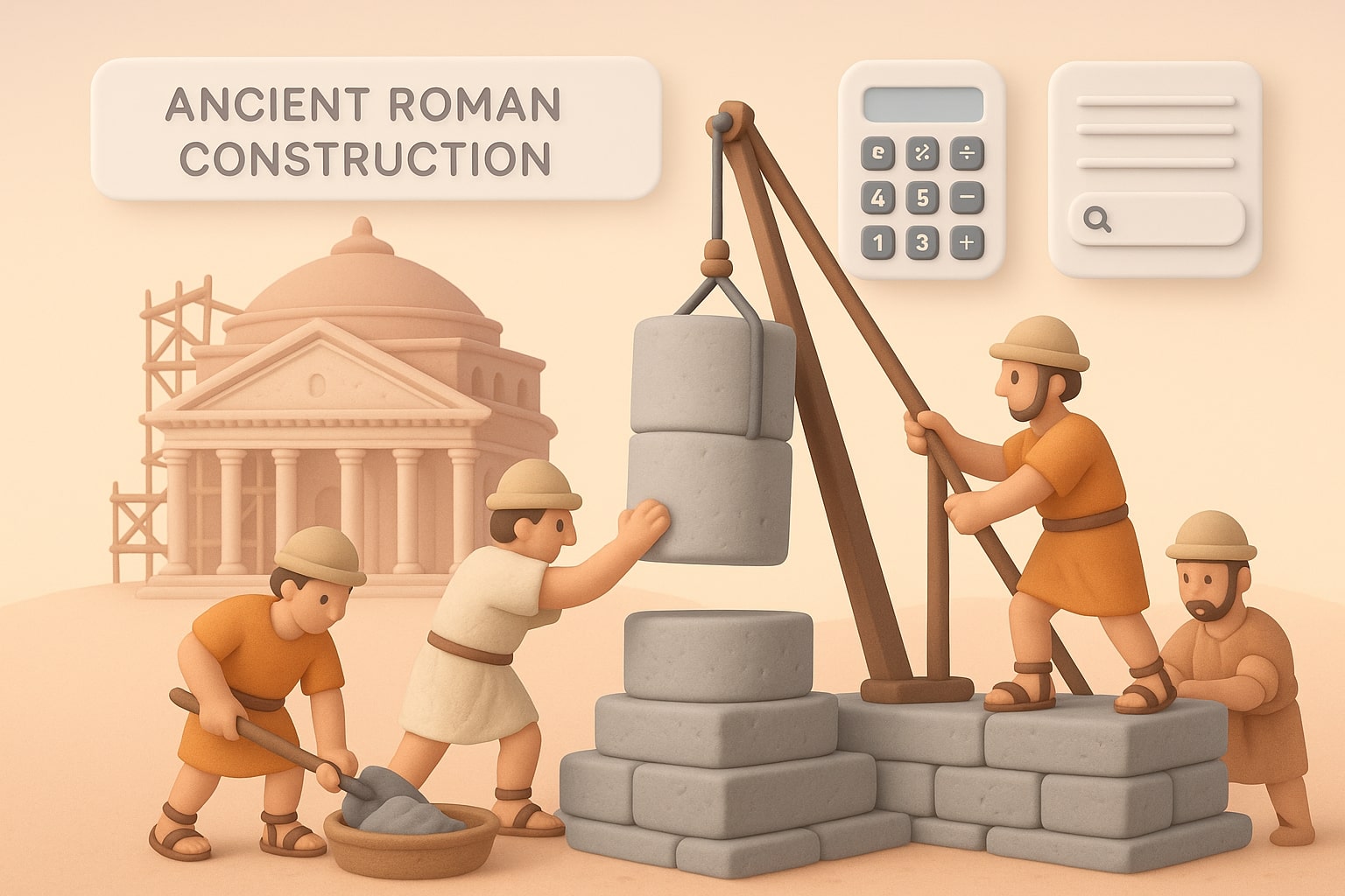 แสดงวิธีการทำงานของเครื่องมือคำนวณคอนกรีตทรงกลมด้วยช่องกรอกข้อมูลและผลลัพธ์ทันทีที่ช่วยแก้ปัญหาได้ง่าย