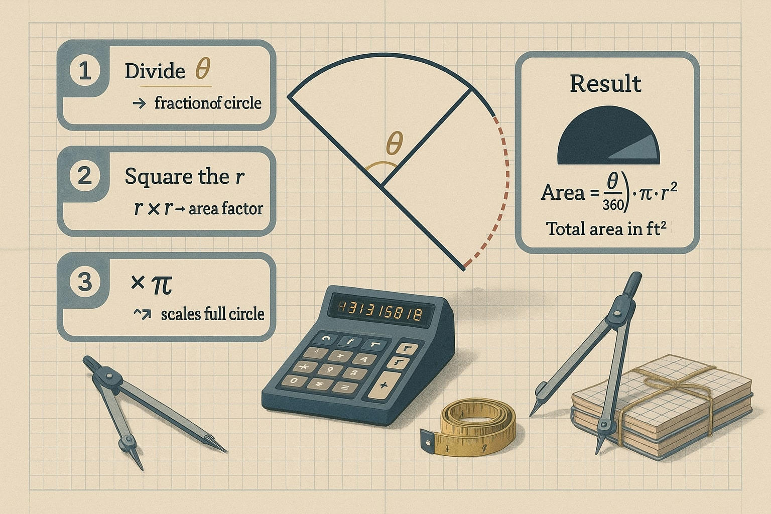 Sector Square Footage Calculator