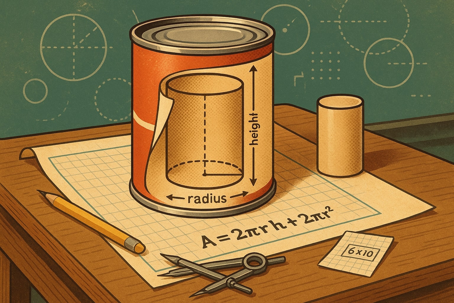 เครื่องมือคำนวณพื้นที่ผิวทรงกระบอก