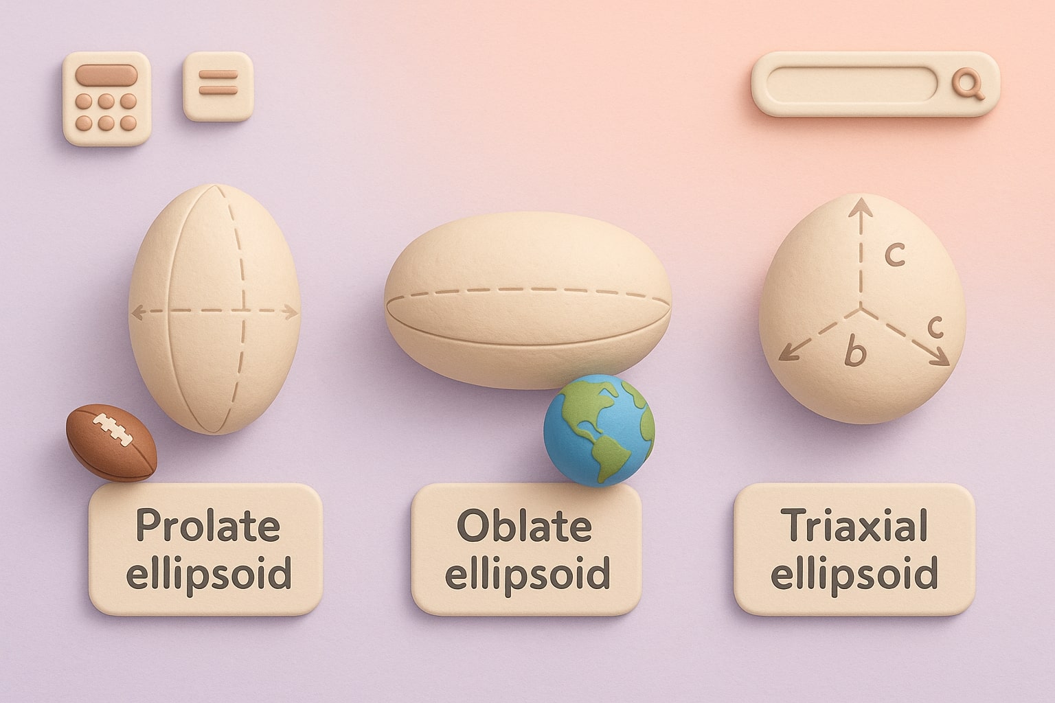 สาธิตการทำงานของเครื่องมือคำนวณพื้นที่ผิวของรูปไข่อีลิปซอยด์โดยมีช่องกรอกข้อมูลและผลลัพธ์ทันทีที่ช่วยให้ผู้ใช้แก้ปัญหาได้ง่าย