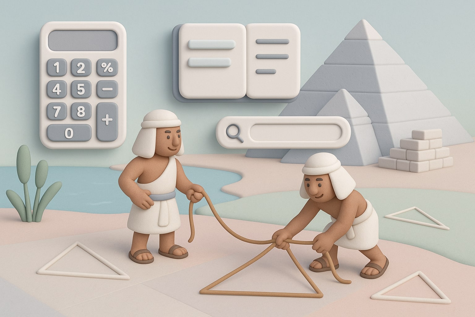 แสดงวิธีการใช้เครื่องมือคำนวณพื้นที่สามเหลี่ยมพร้อมช่องป้อนข้อมูลและผลลัพธ์ทันทีที่ช่วยแก้ปัญหาได้ง่าย