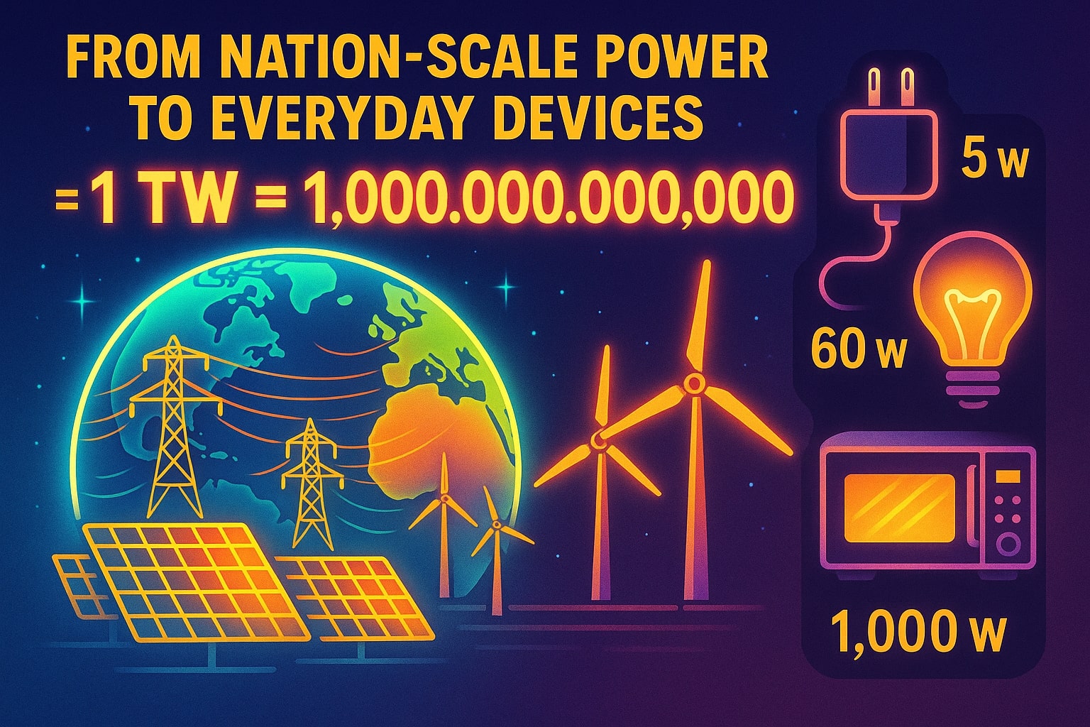 เครื่องมือแปลงเทราวัตต์เป็นวัตต์