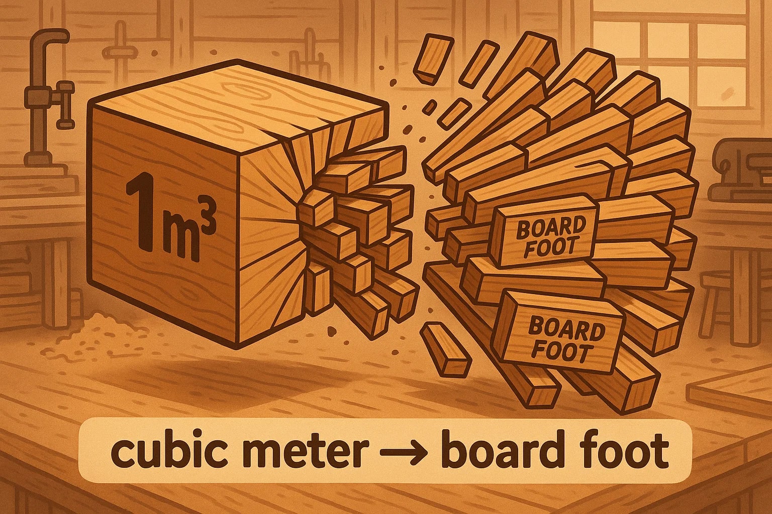 เครื่องมือแปลงลูกบาศก์เมตรเป็นบอร์ดฟุต