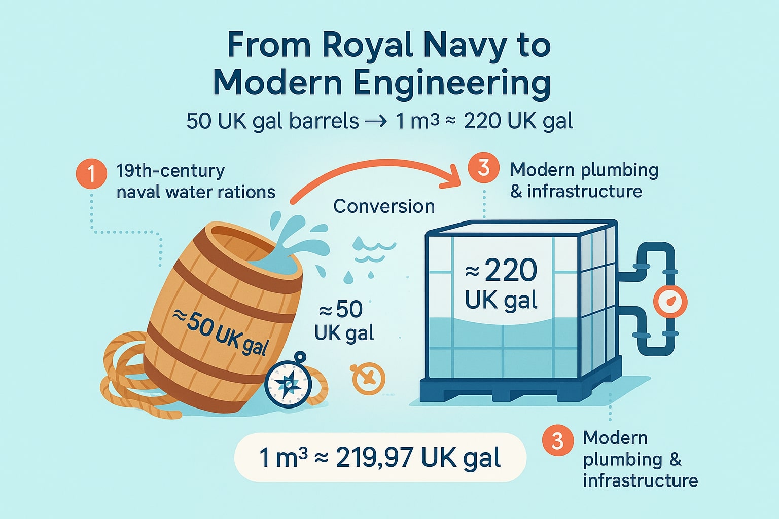 เครื่องมือแปลงลูกบาศก์เมตรเป็นแกลลอน UK