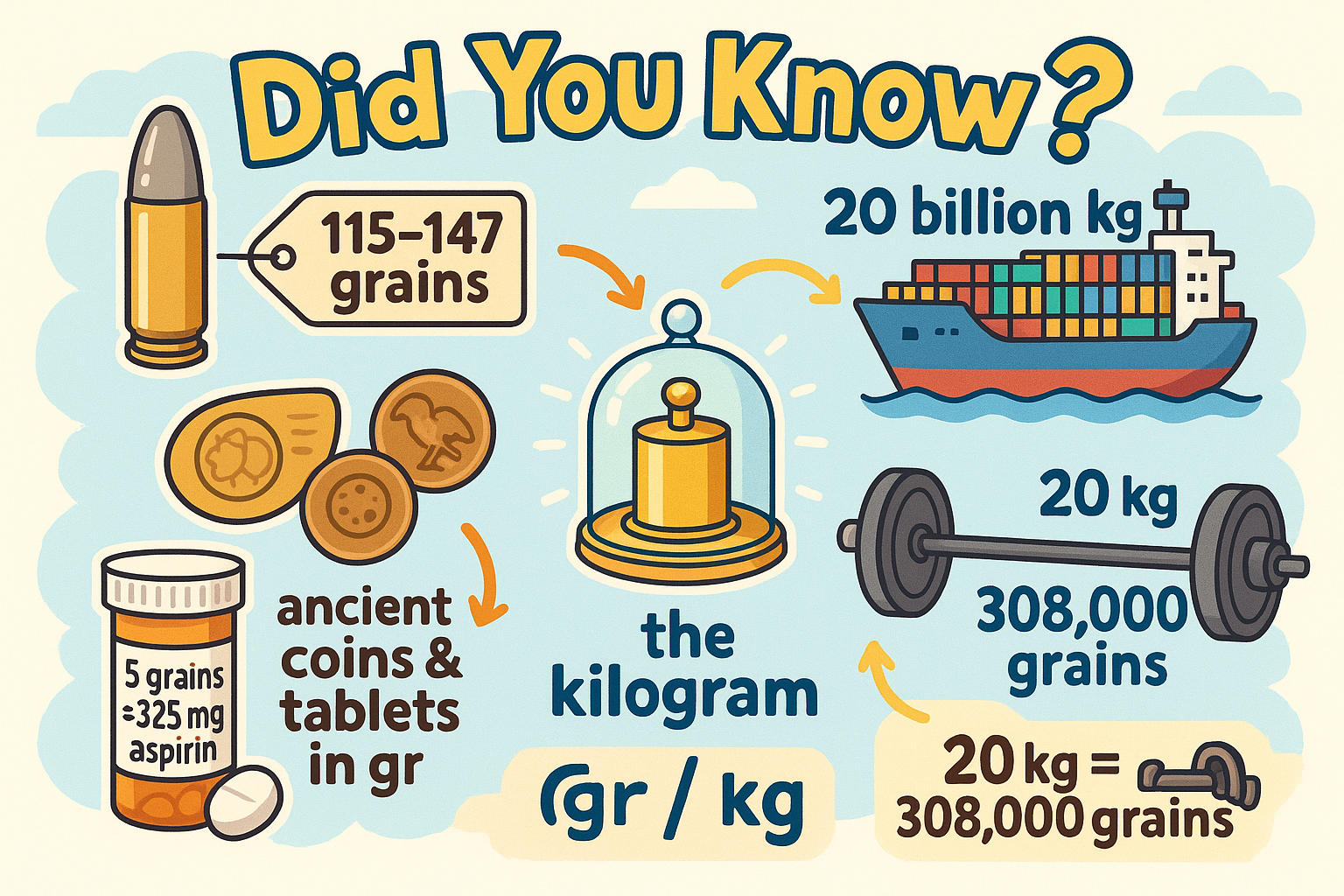 เครื่องมือแปลง grain เป็นกิโลกรัม