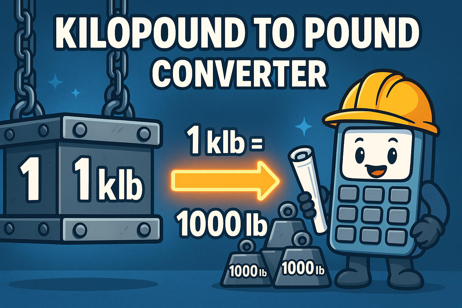 เครื่องมือแปลง Kilopounds เป็น Pounds