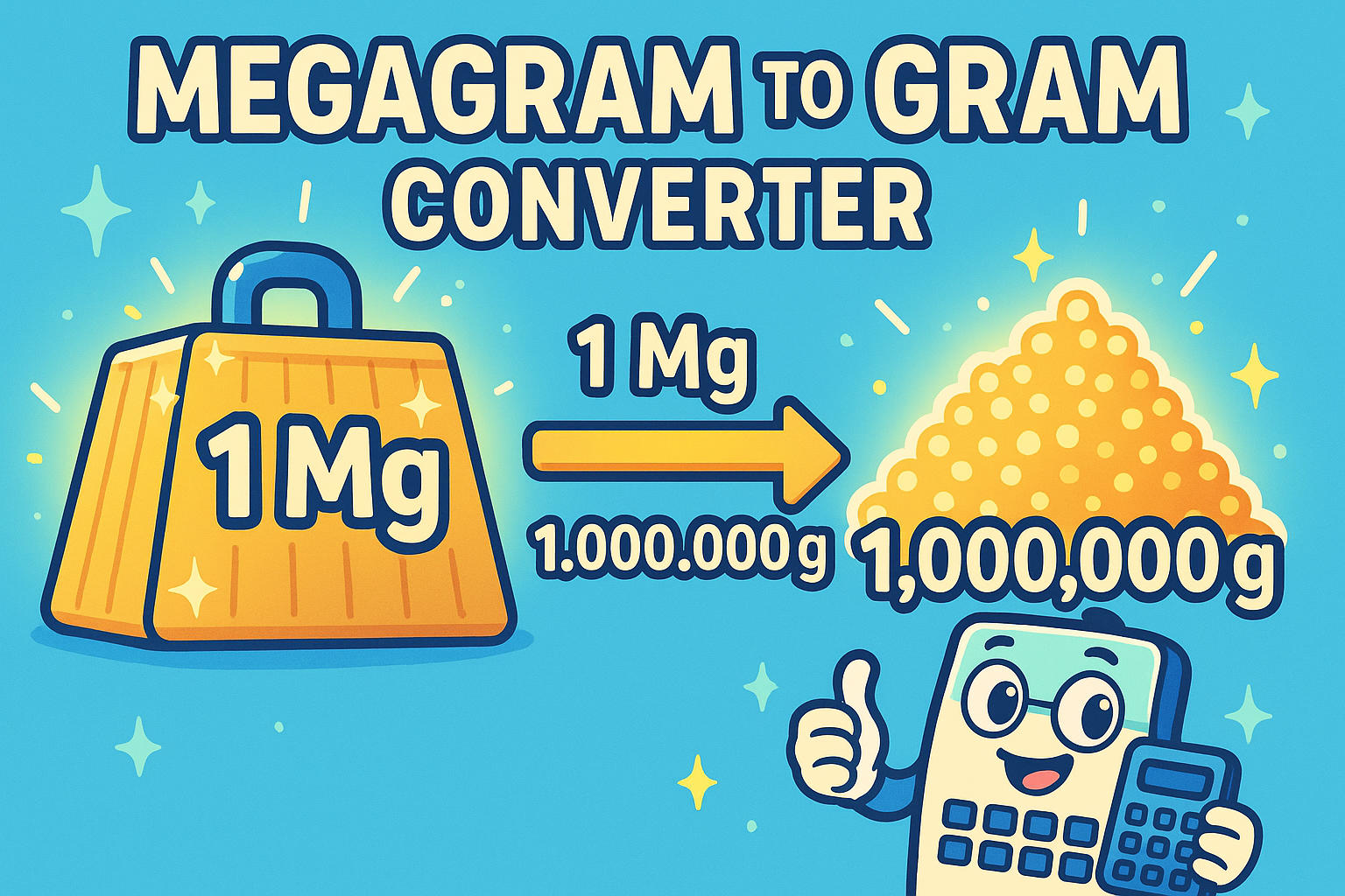 เครื่องมือแปลงเมกะกรัมเป็นกรัม