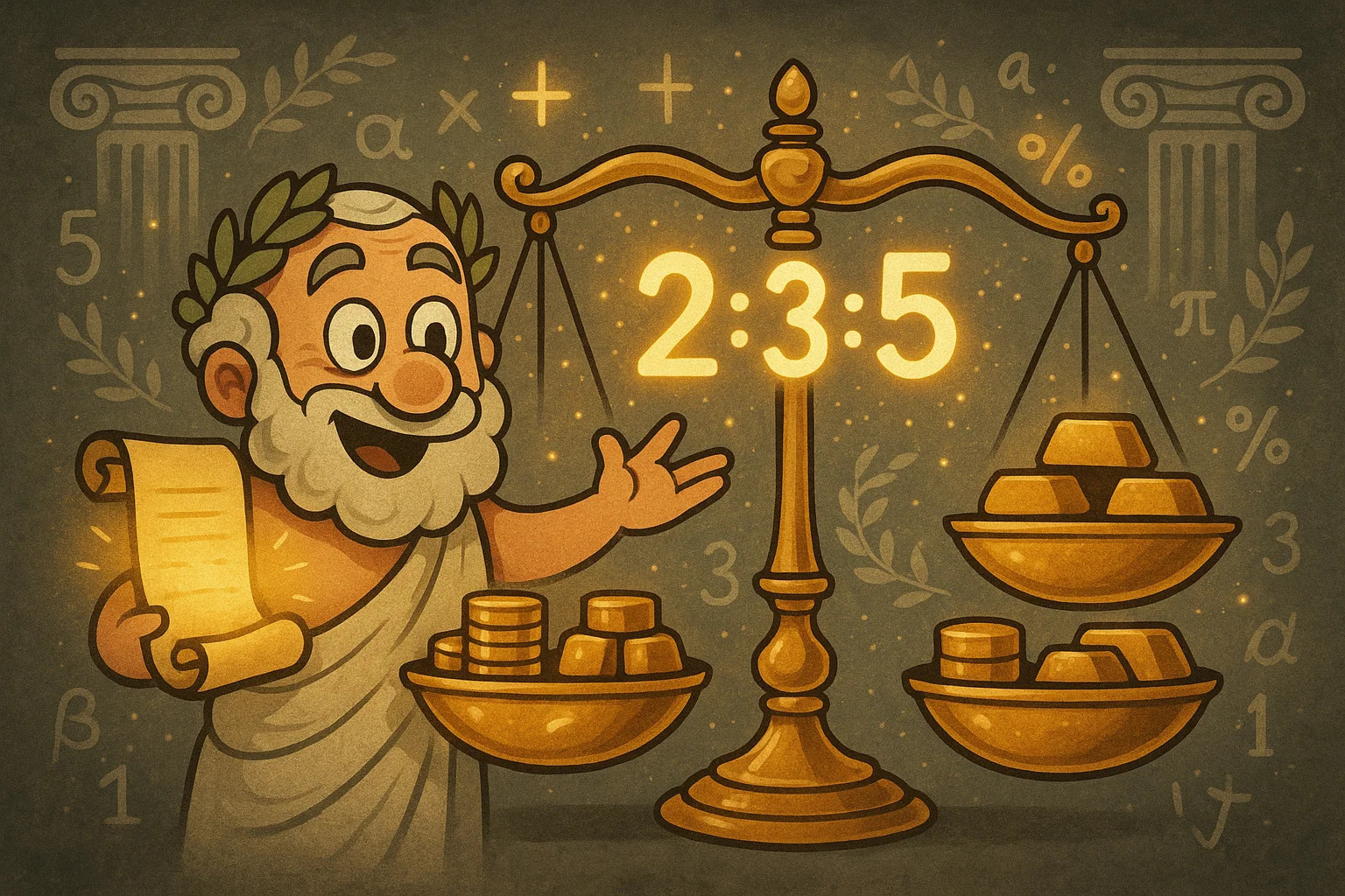 เครื่องมือคำนวณอัตราส่วนของสามจำนวน