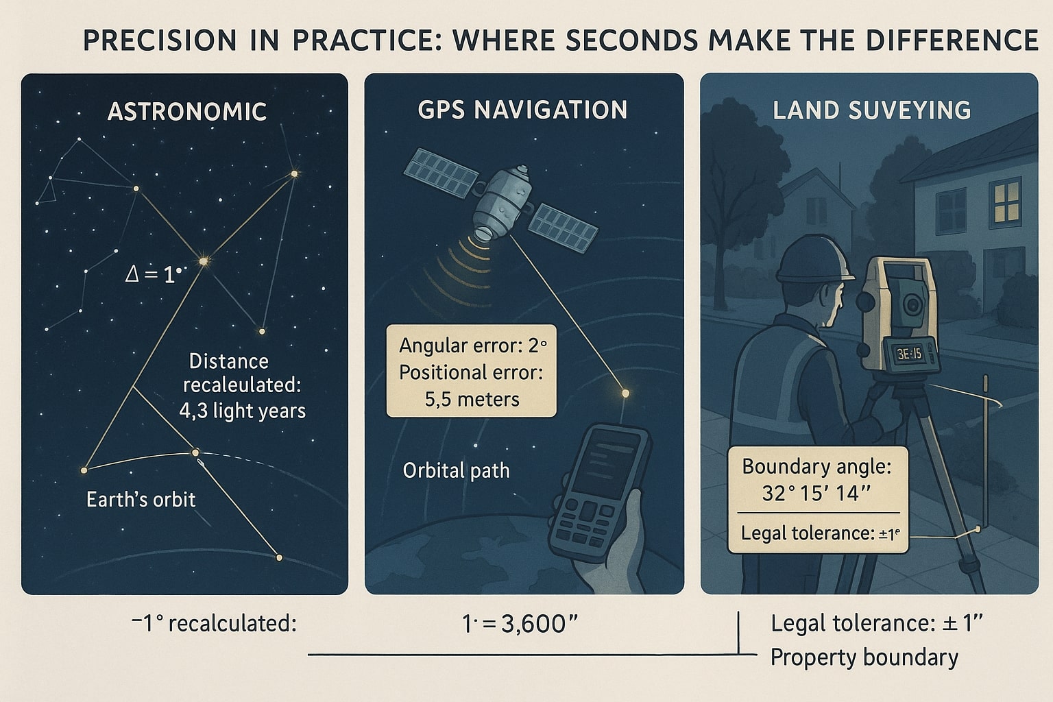 เครื่องมือแปลงองศาเป็นวินาที