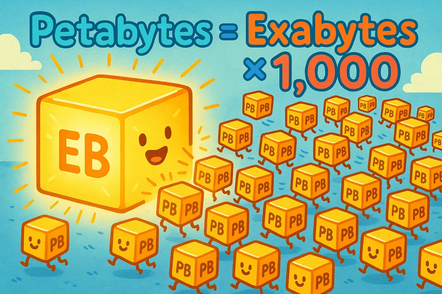 เครื่องมือแปลงค่า Exabytes เป็น Petabytes