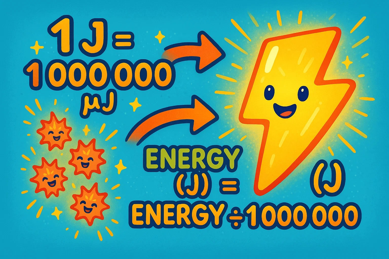 เครื่องมือแปลงไมโครจูลเป็นจูล