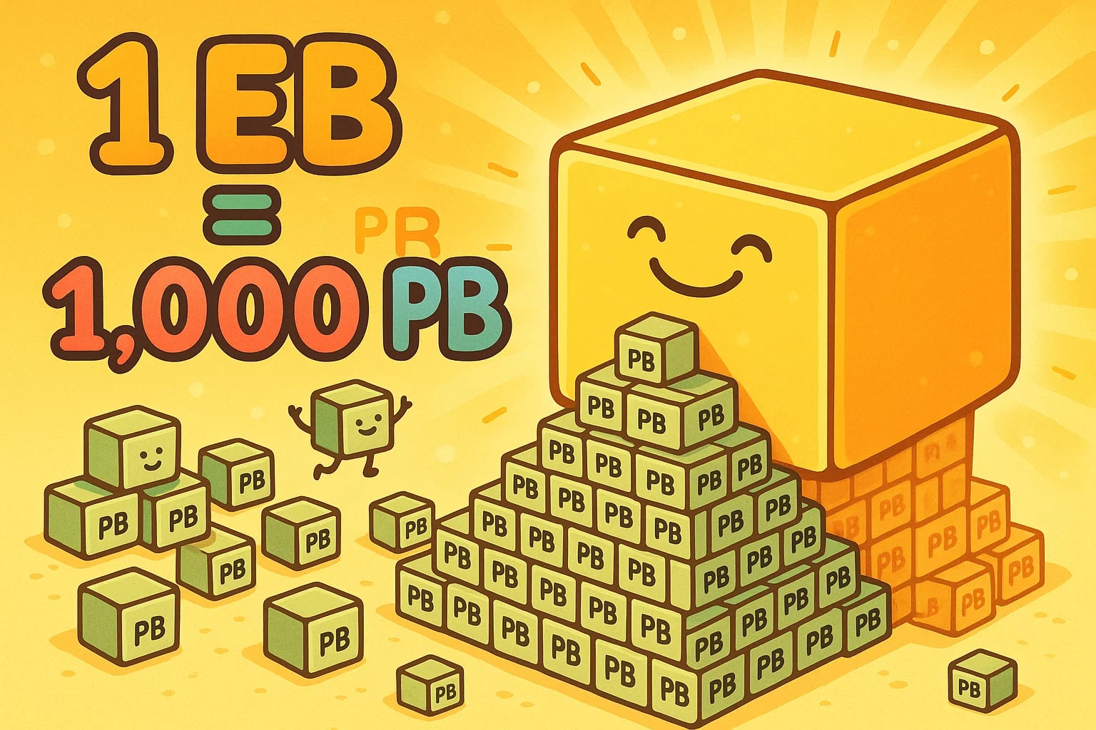 เครื่องมือแปลง Petabytes เป็น Exabytes