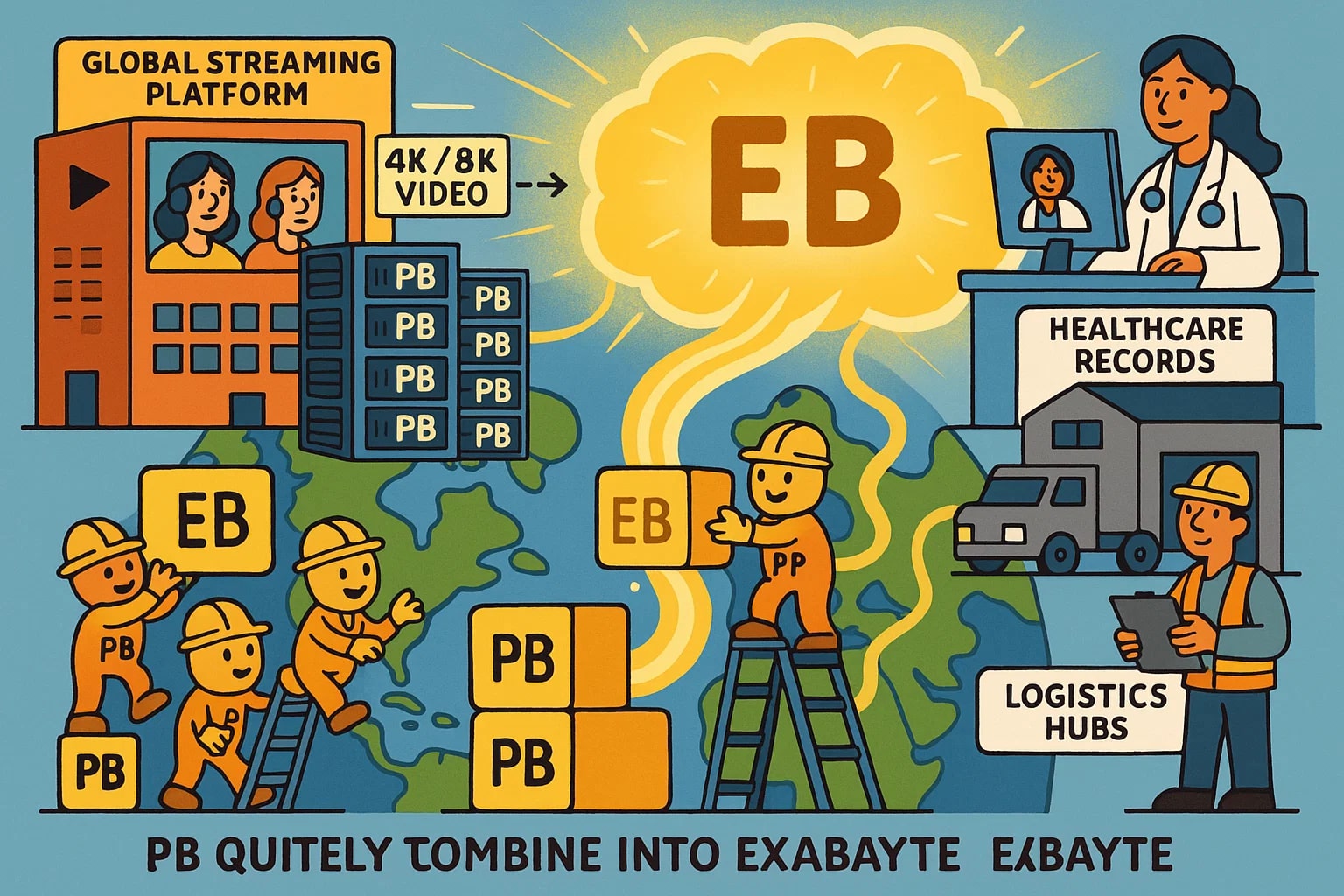 เครื่องมือแปลง Petabytes เป็น Exabytes