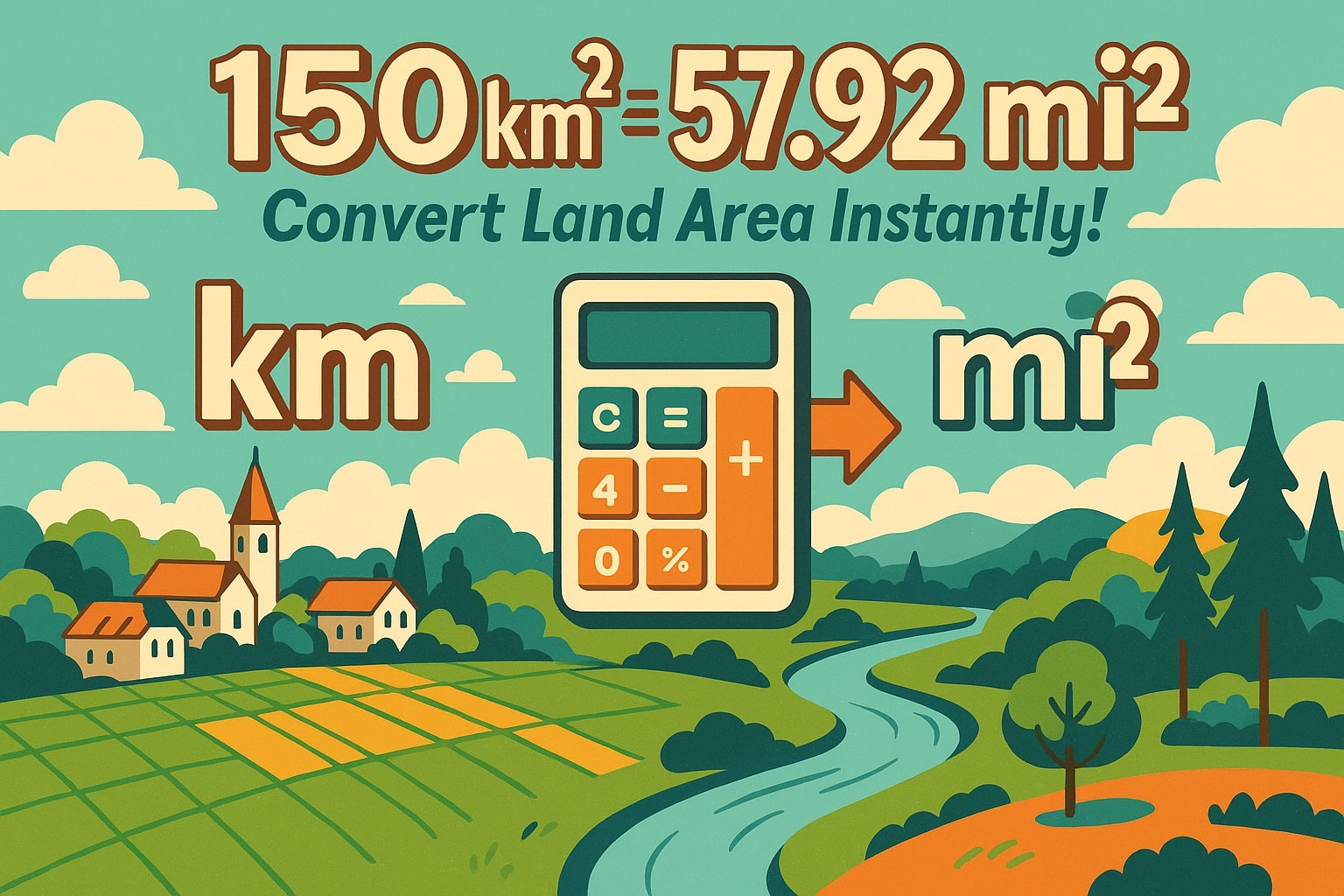 เครื่องมือแปลงตารางกิโลเมตรเป็นตารางไมล์