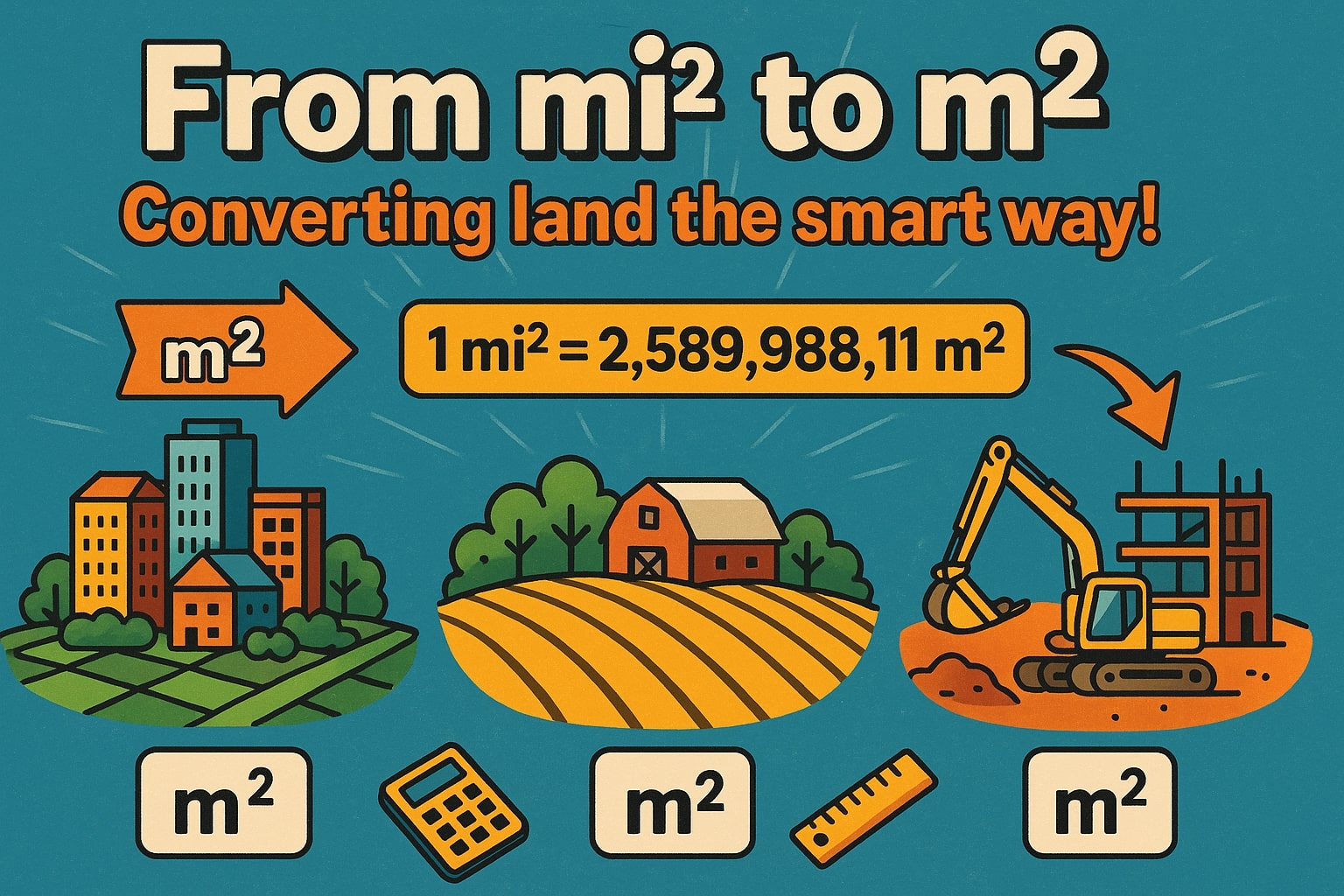 เครื่องมือแปลงไมล์²เป็นเมตร²