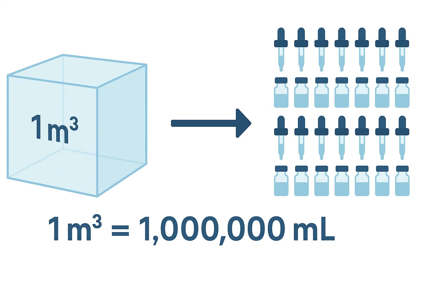 เครื่องมือแปลงลูกบาศก์เมตรเป็นมิลลิลิตร