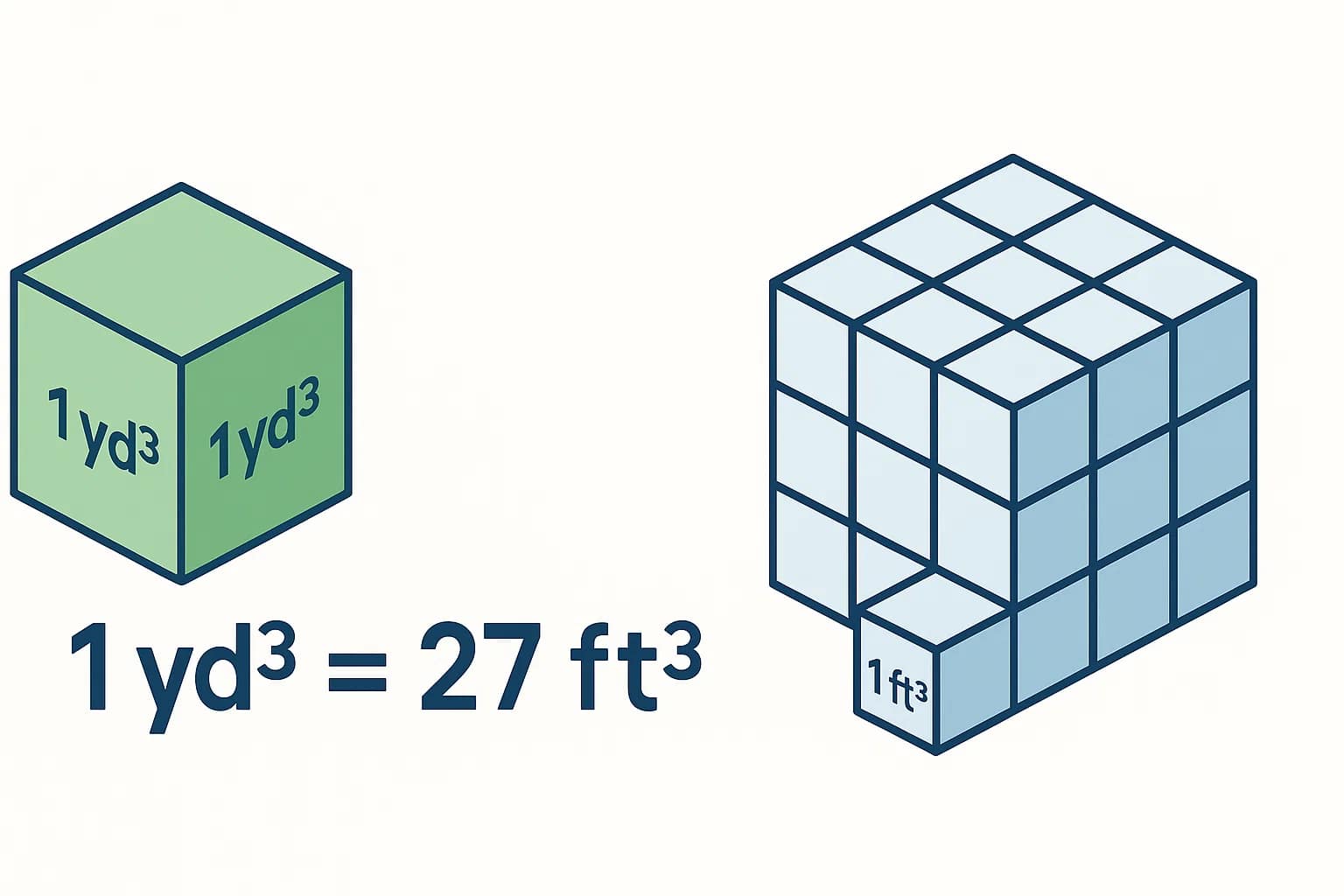 เครื่องมือแปลงลูกบาศก์หลาเป็นลูกบาศก์ฟุต