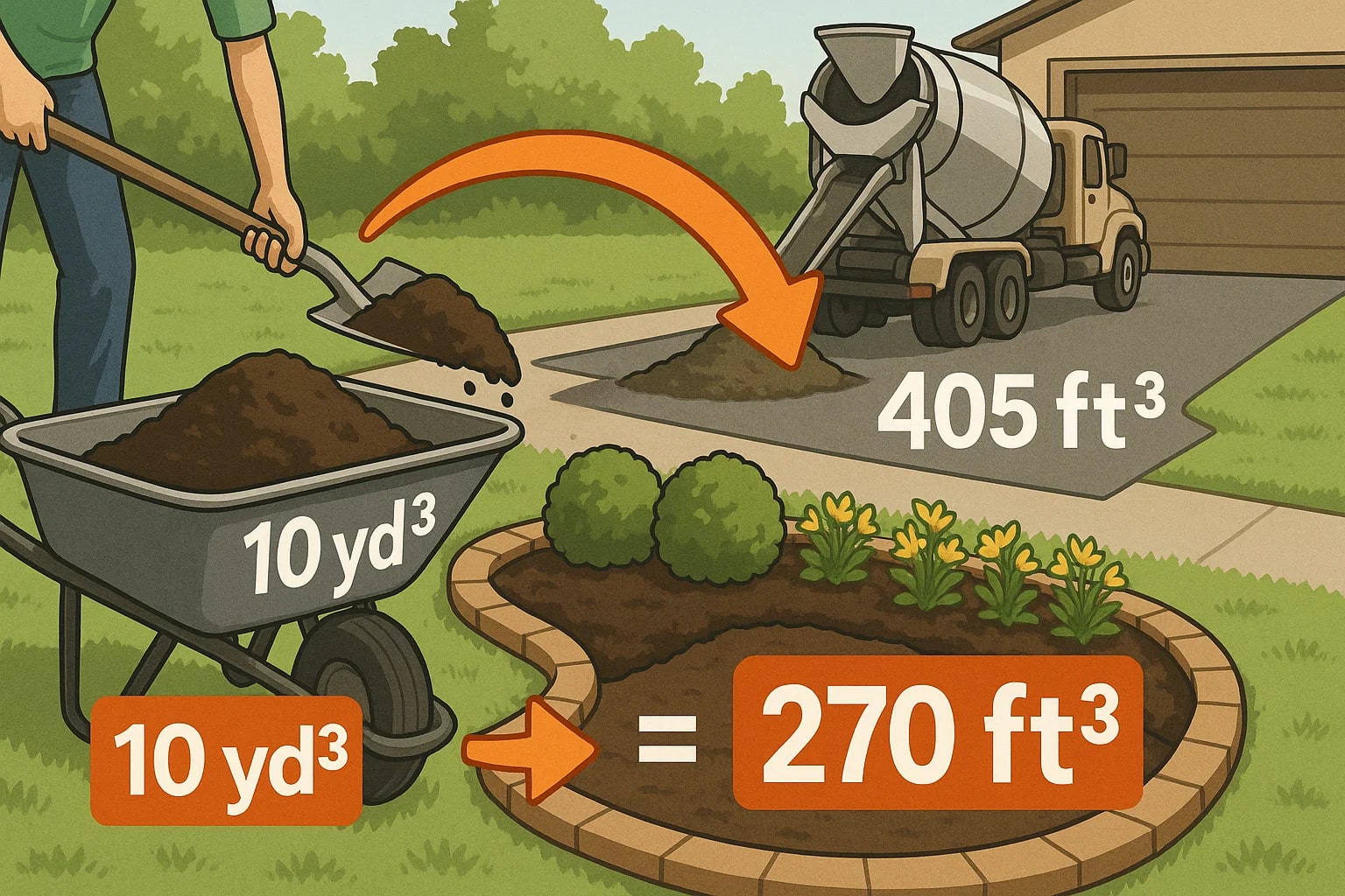 เครื่องมือแปลงลูกบาศก์หลาเป็นลูกบาศก์ฟุต