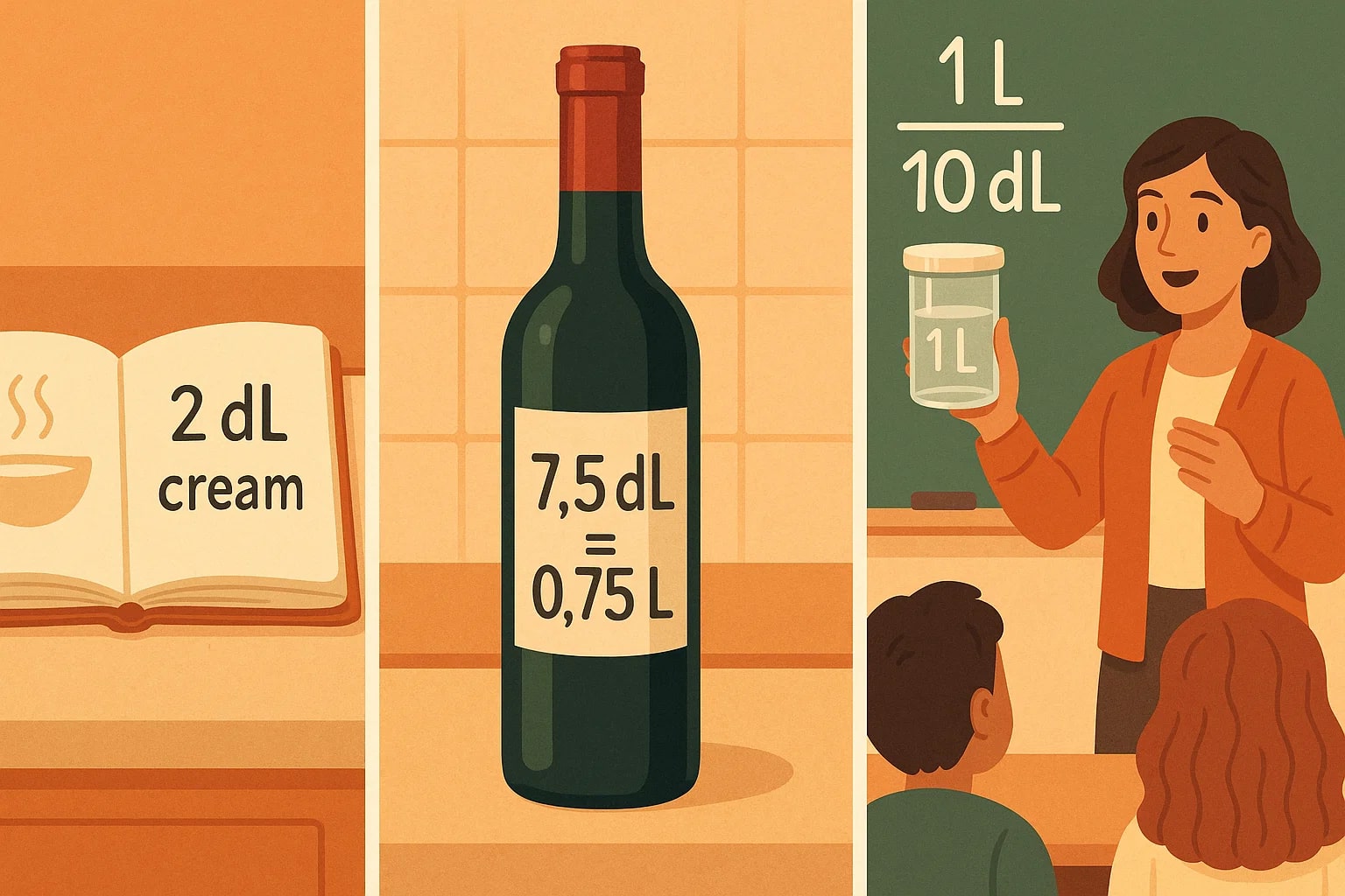 เครื่องมือแปลงเดซิลิตรเป็นลิตร