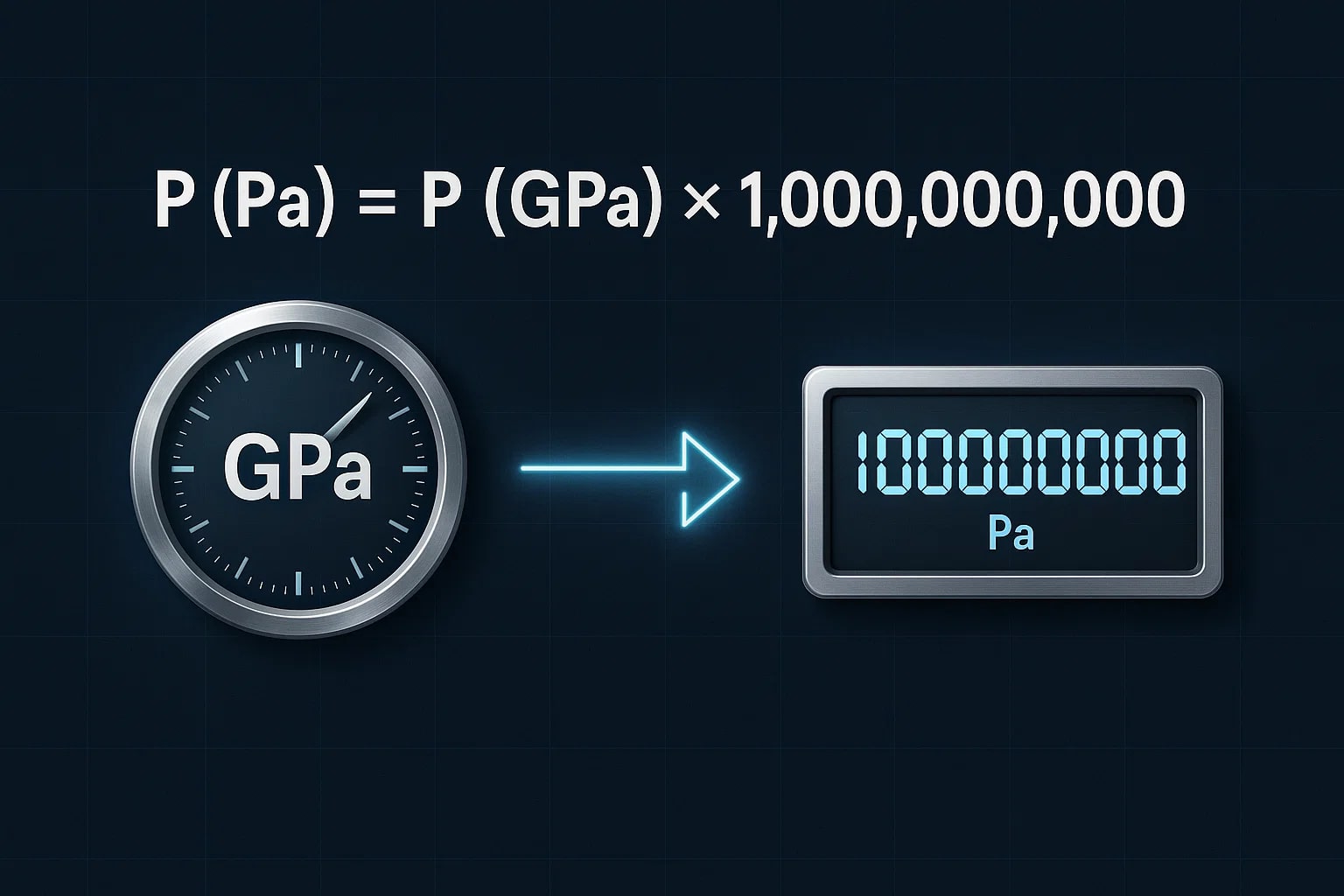 เครื่องมือแปลงจากกิกะปาสคาลเป็นปาสคาล