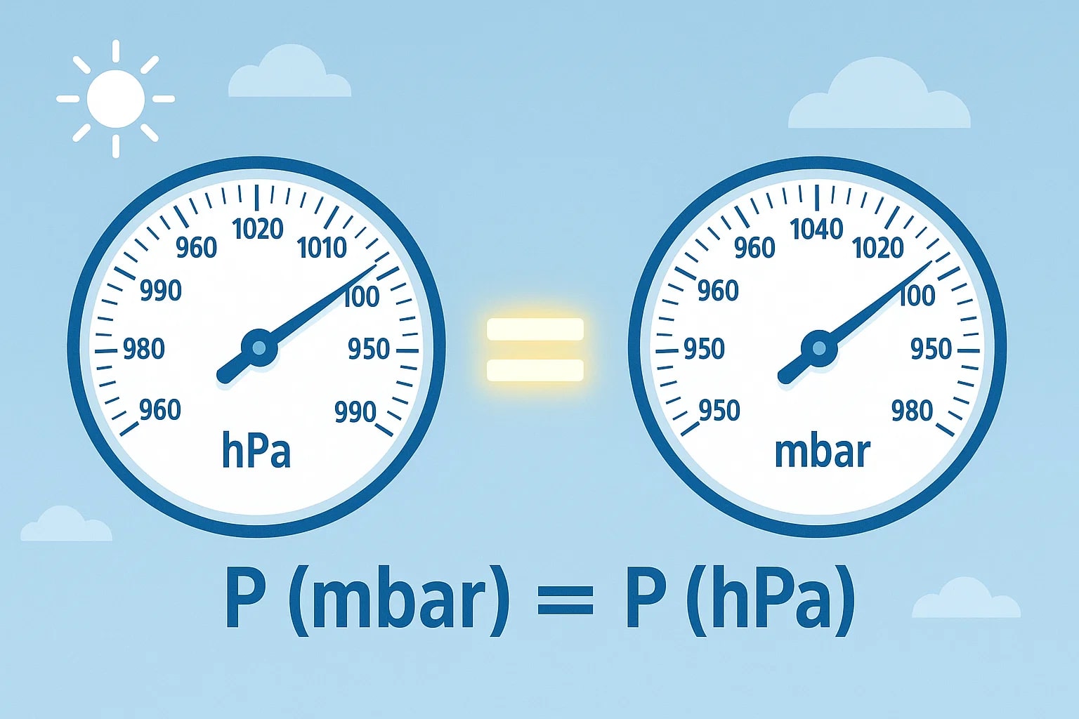 เครื่องมือแปลงเฮกโตพาสคาลเป็นมิลลิบาร์
