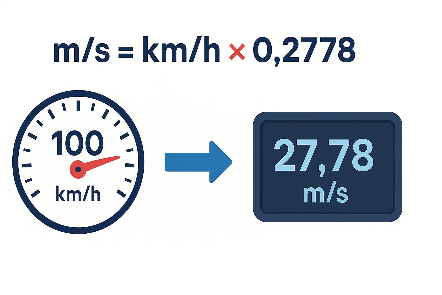 เครื่องแปลงกิโลเมตรต่อชั่วโมงเป็นเมตรต่อวินาที