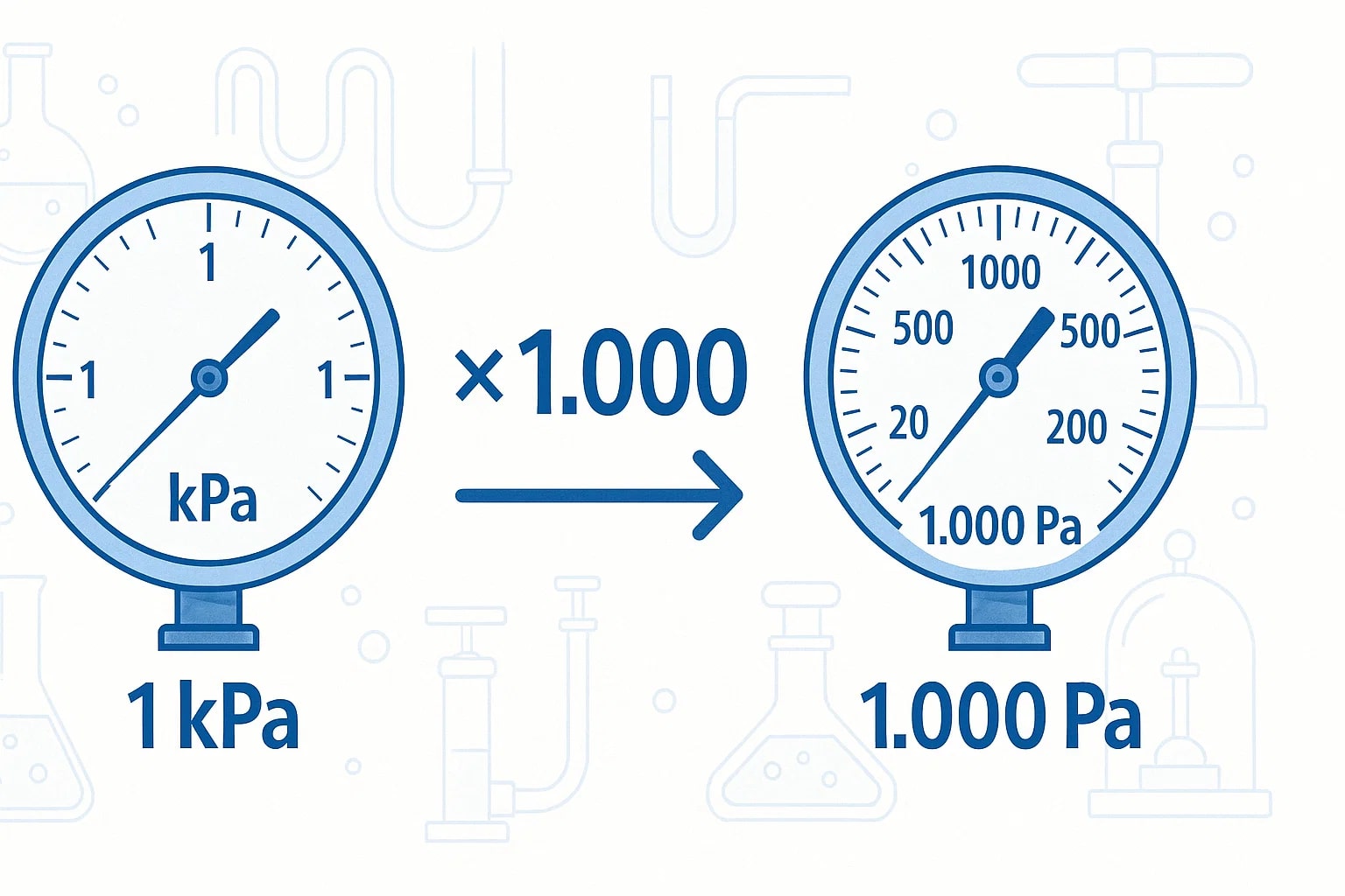 เครื่องมือแปลงหน่วยกิโลปาสคัลเป็นปาสคัล
