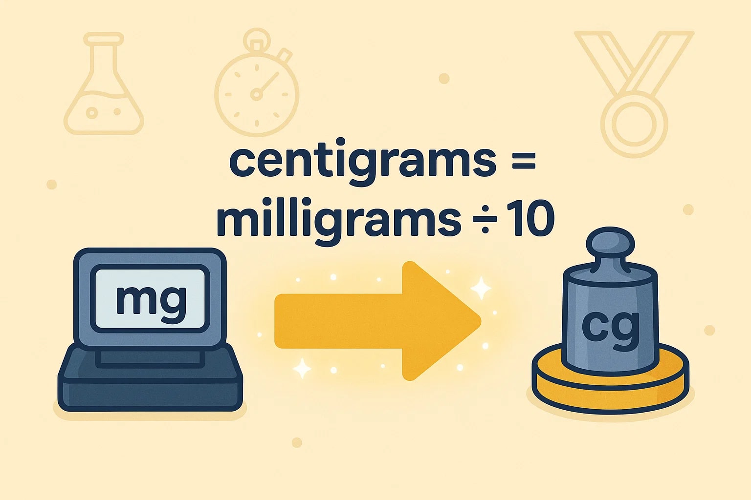 เครื่องมือแปลงมิลลิกรัมเป็นเซนติกรัม