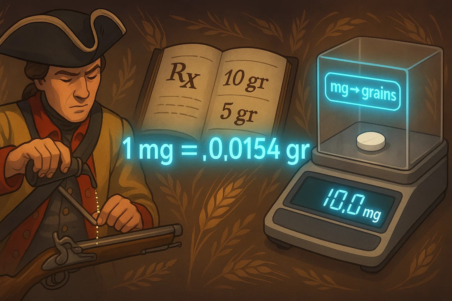 เครื่องมือแปลงมิลลิกรัมเป็นเกรน