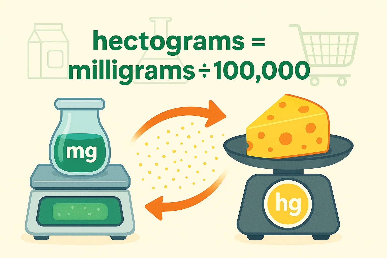 เครื่องมือแปลงมิลลิกรัมเป็นเฮกโตกรัม