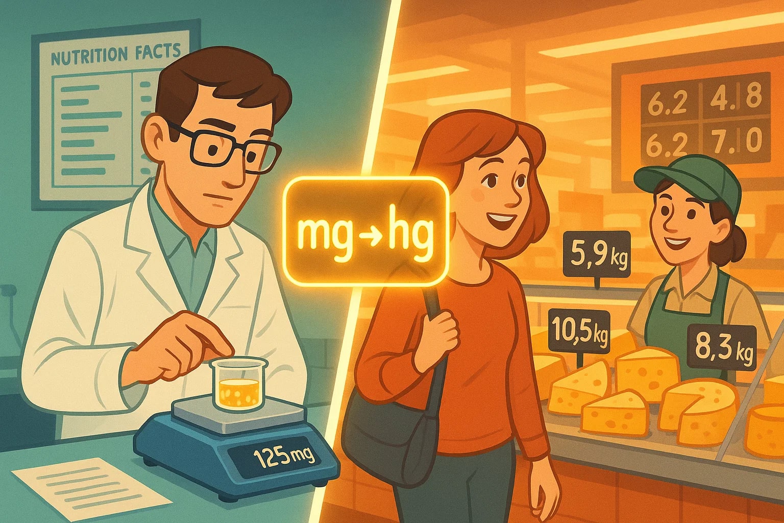 เครื่องมือแปลงมิลลิกรัมเป็นเฮกโตกรัม