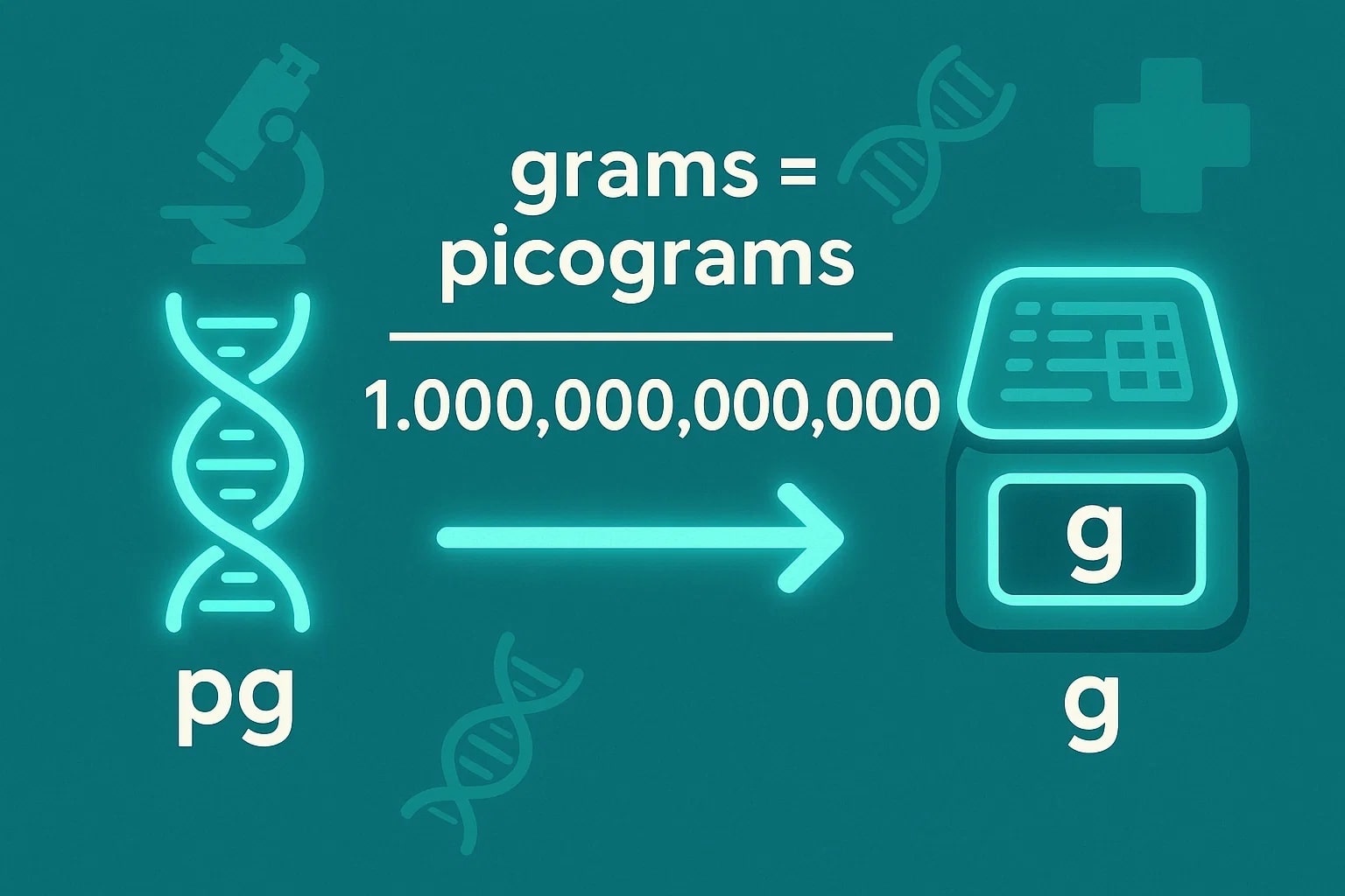 เครื่องมือแปลงพิโคกรัมเป็นกรัม