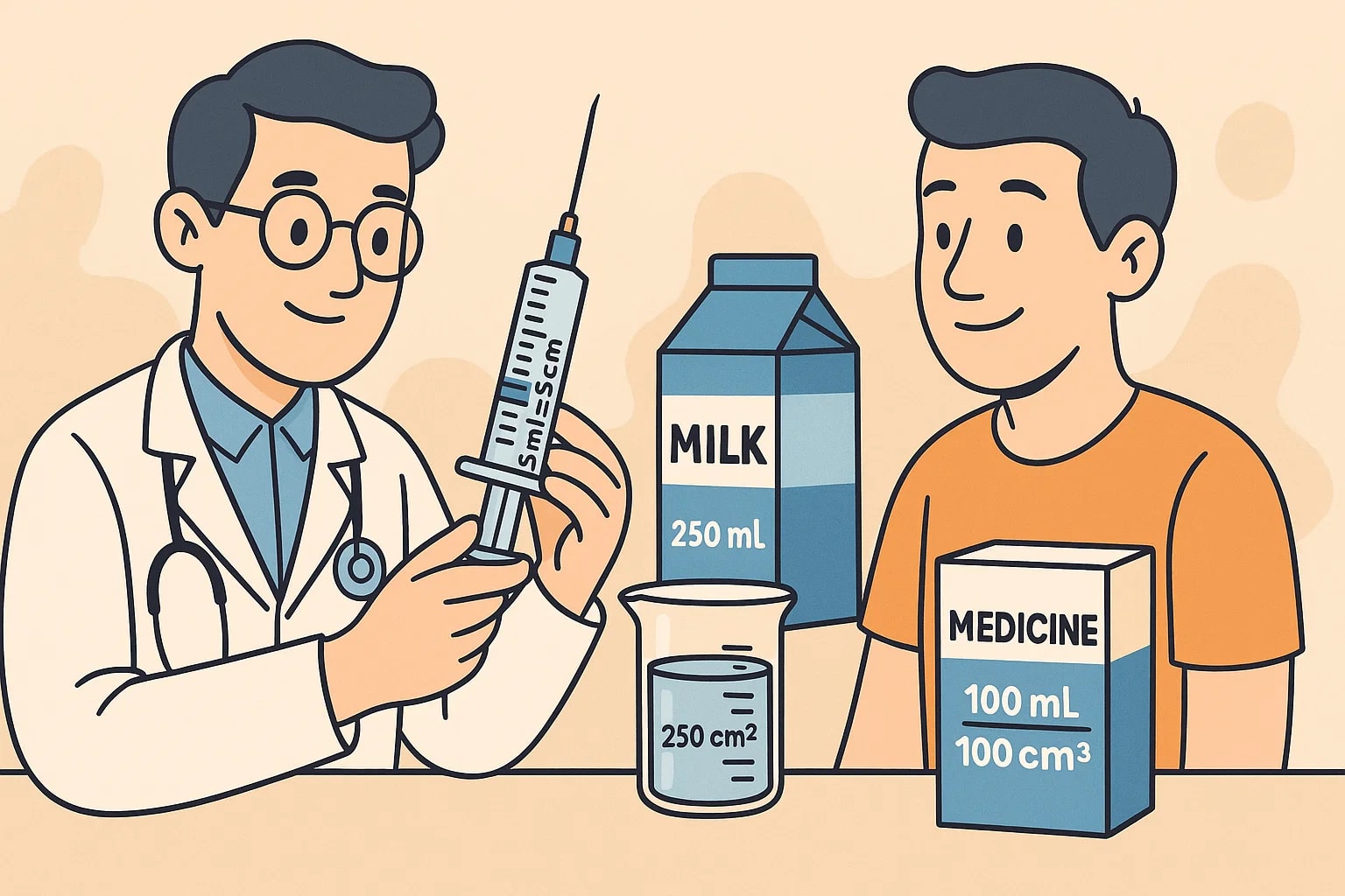 เครื่องมือแปลงลูกบาศก์เซนติเมตรเป็นมิลลิลิตร