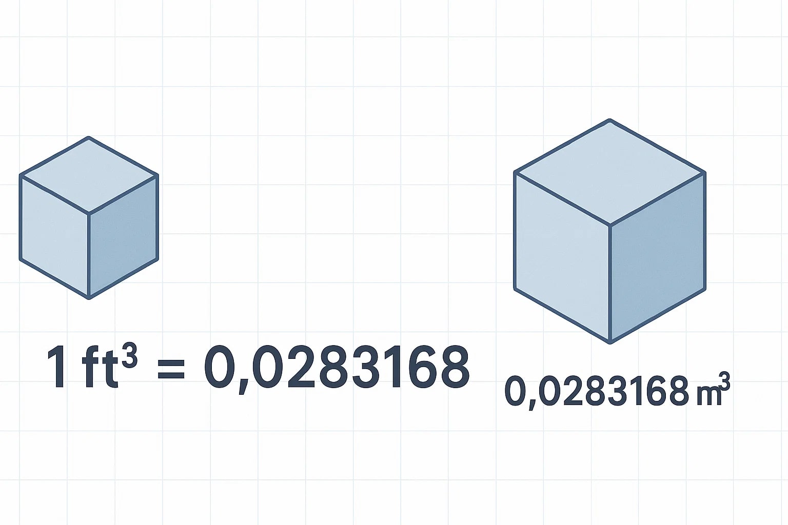 เครื่องมือแปลงลูกบาศก์ฟุตเป็นลูกบาศก์เมตร