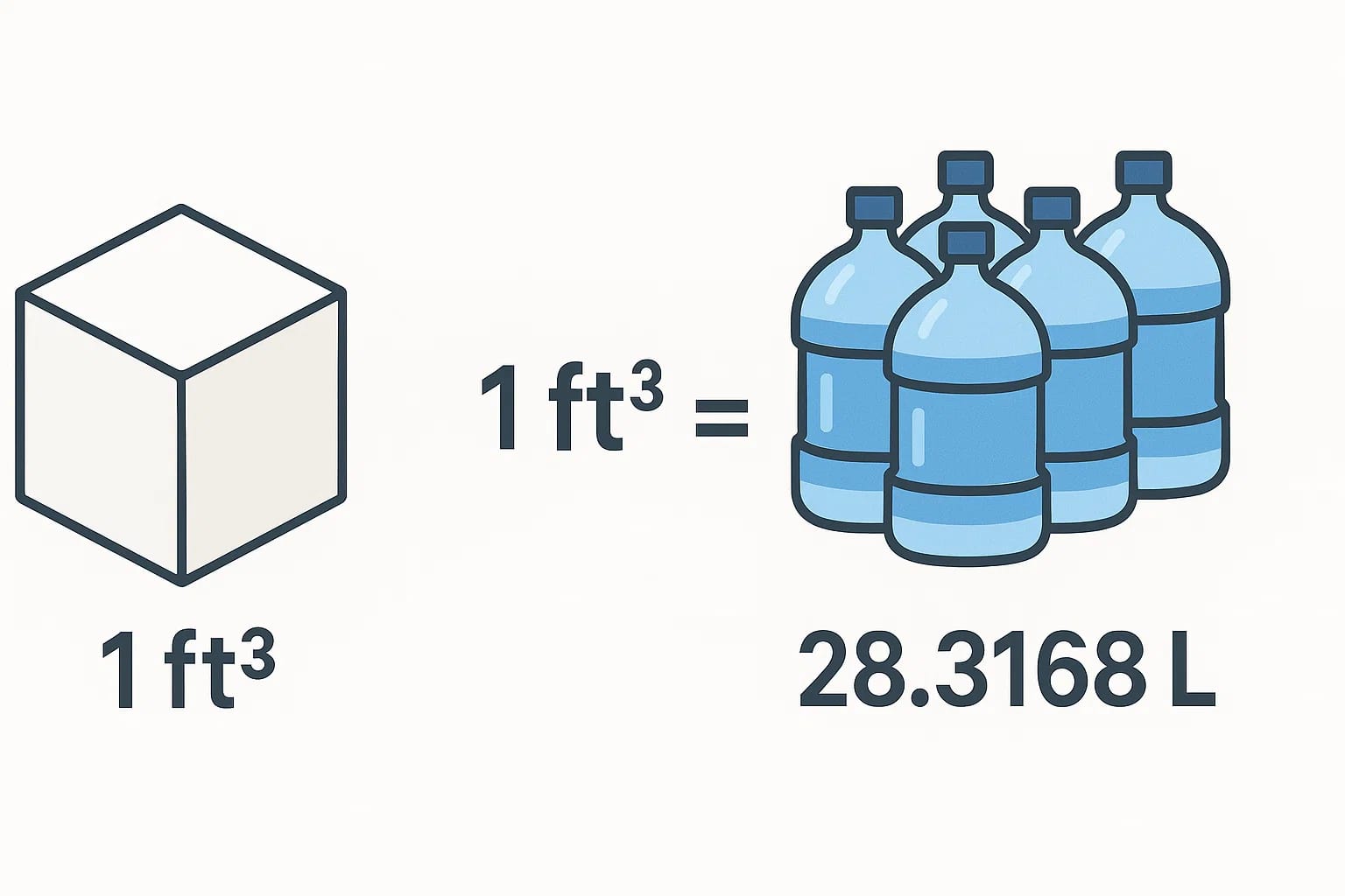 เครื่องมือแปลงลูกบาศก์ฟุตเป็นลิตร