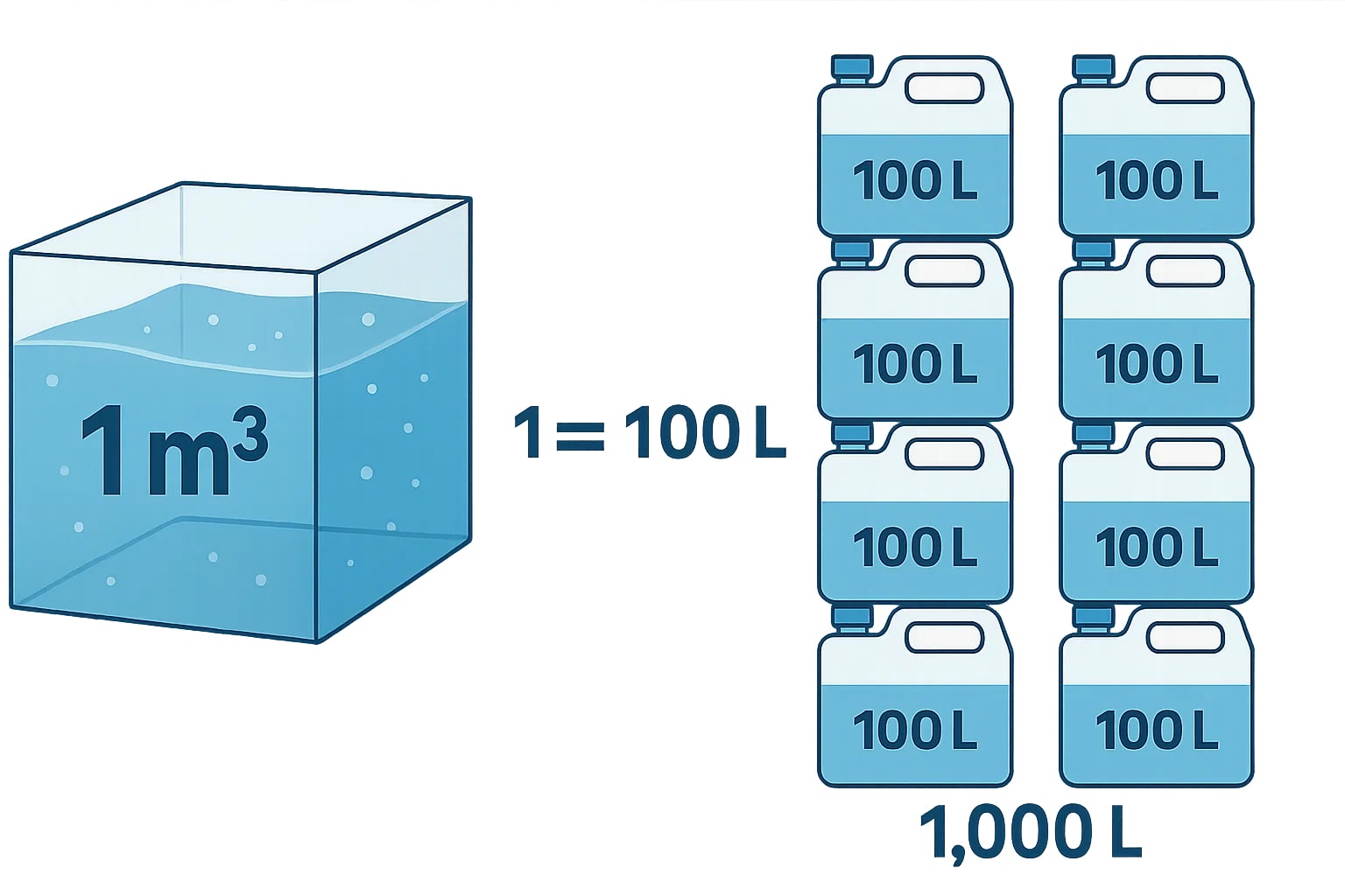 เครื่องมือแปลงลูกบาศก์เมตรเป็นลิตร