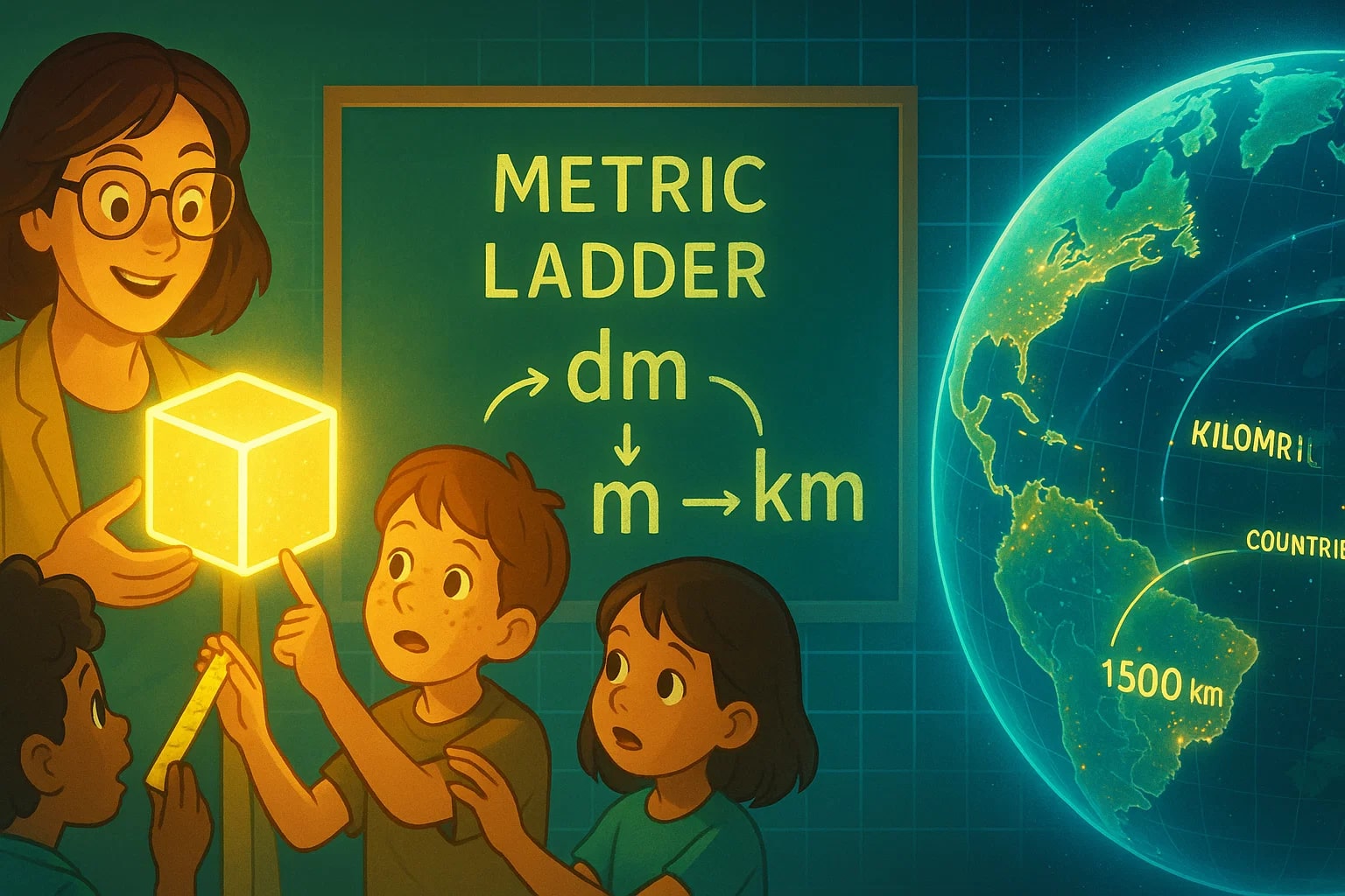 เครื่องมือแปลงเดซิเมตรเป็นกิโลเมตร