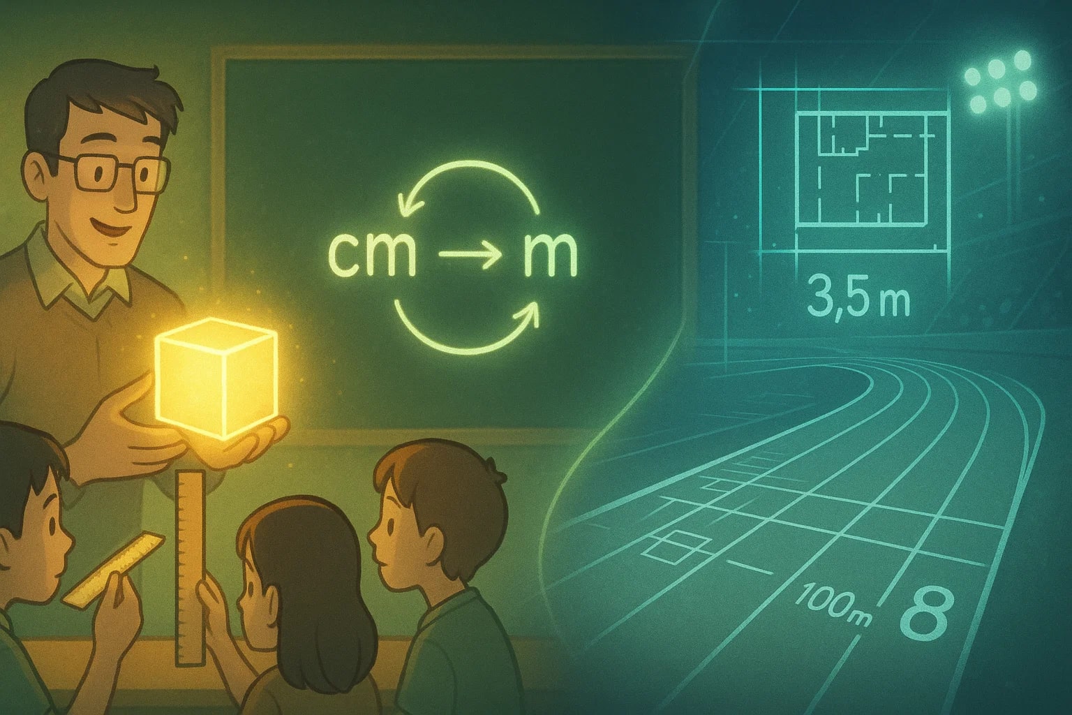 เครื่องมือแปลงเดซิเมตรเป็นเมตร