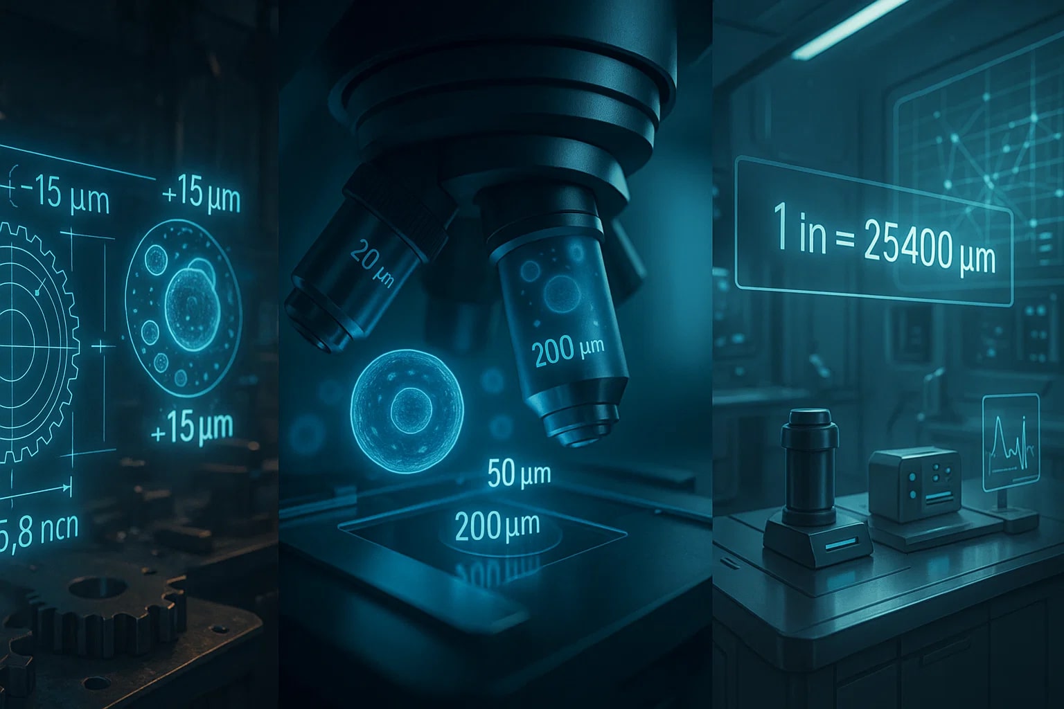 เครื่องมือแปลงนิ้วเป็นไมโครเมตร