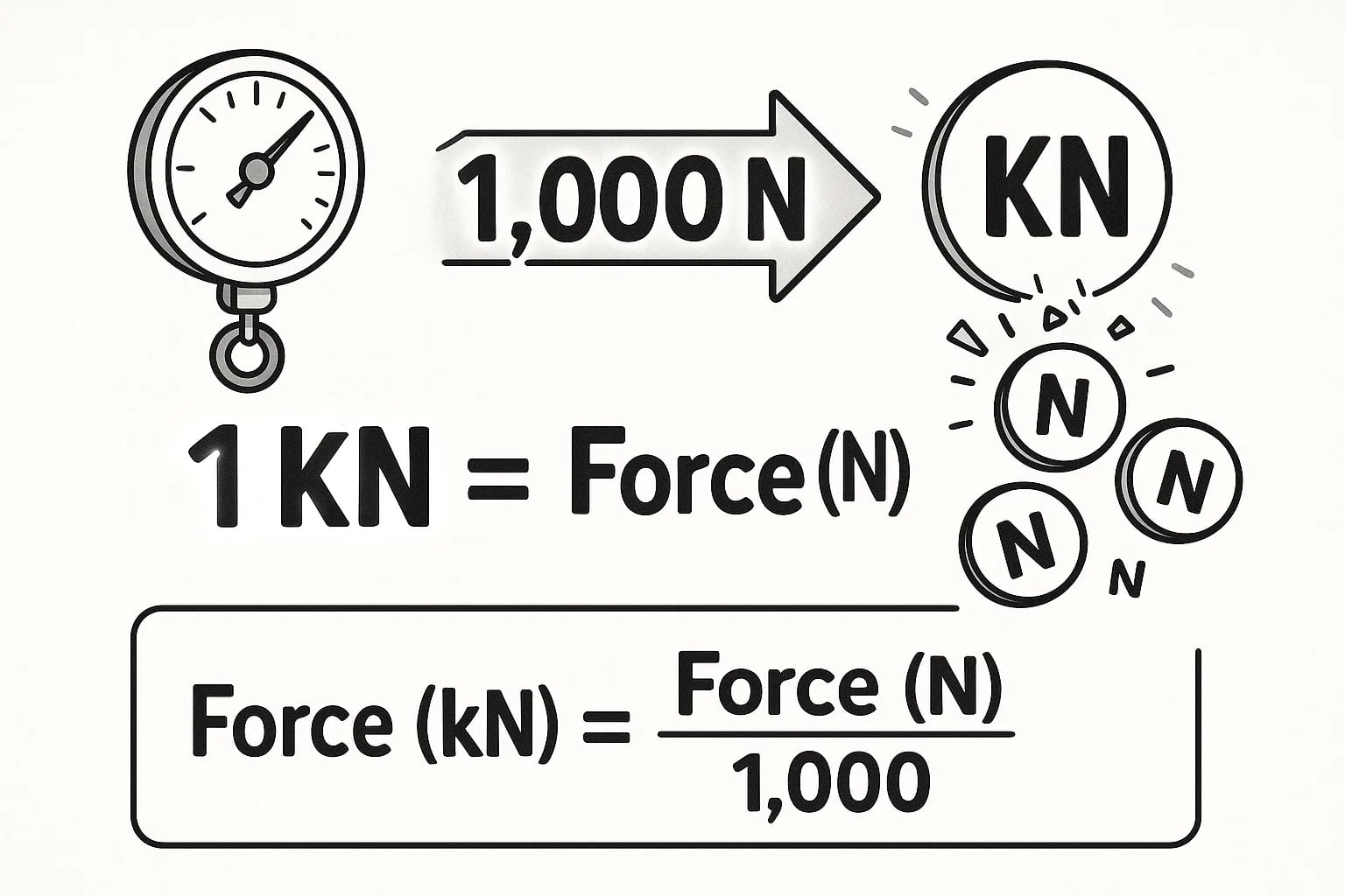 เครื่องมือแปลงหน่วยกิโลนิวตันเป็นนิวตัน