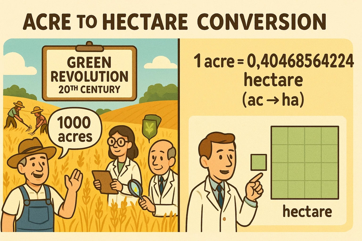 เครื่องมือแปลงเอเคอร์เป็นเฮกตาร์