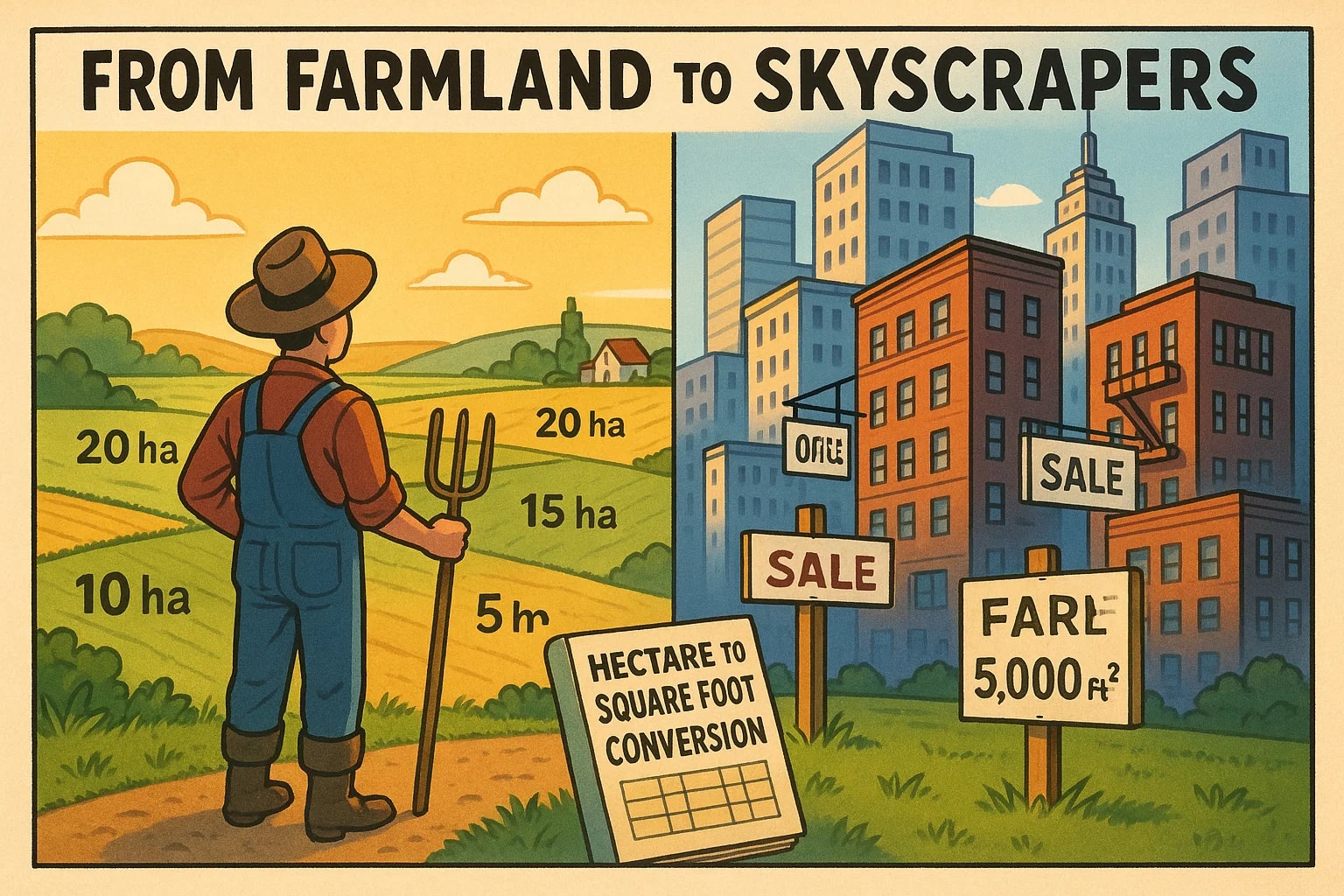  เครื่องมือแปลงเฮกตาร์เป็นตารางฟุต