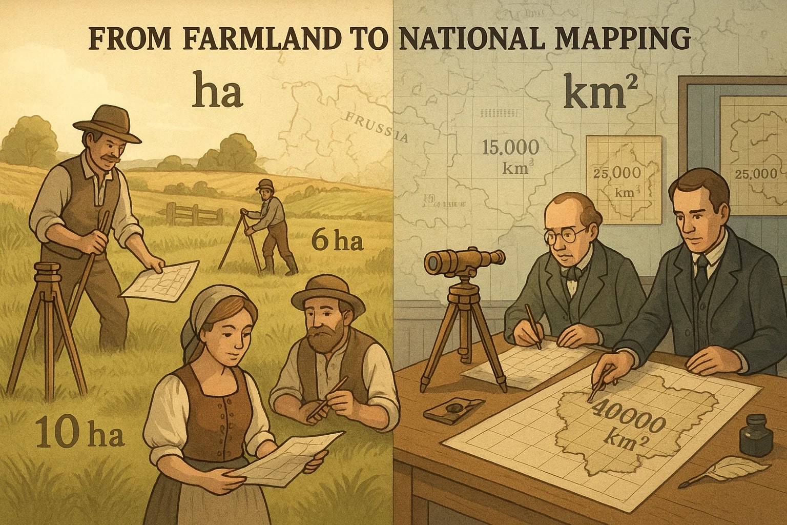 เครื่องมือแปลงเฮกตาร์เป็นตารางกิโลเมตร