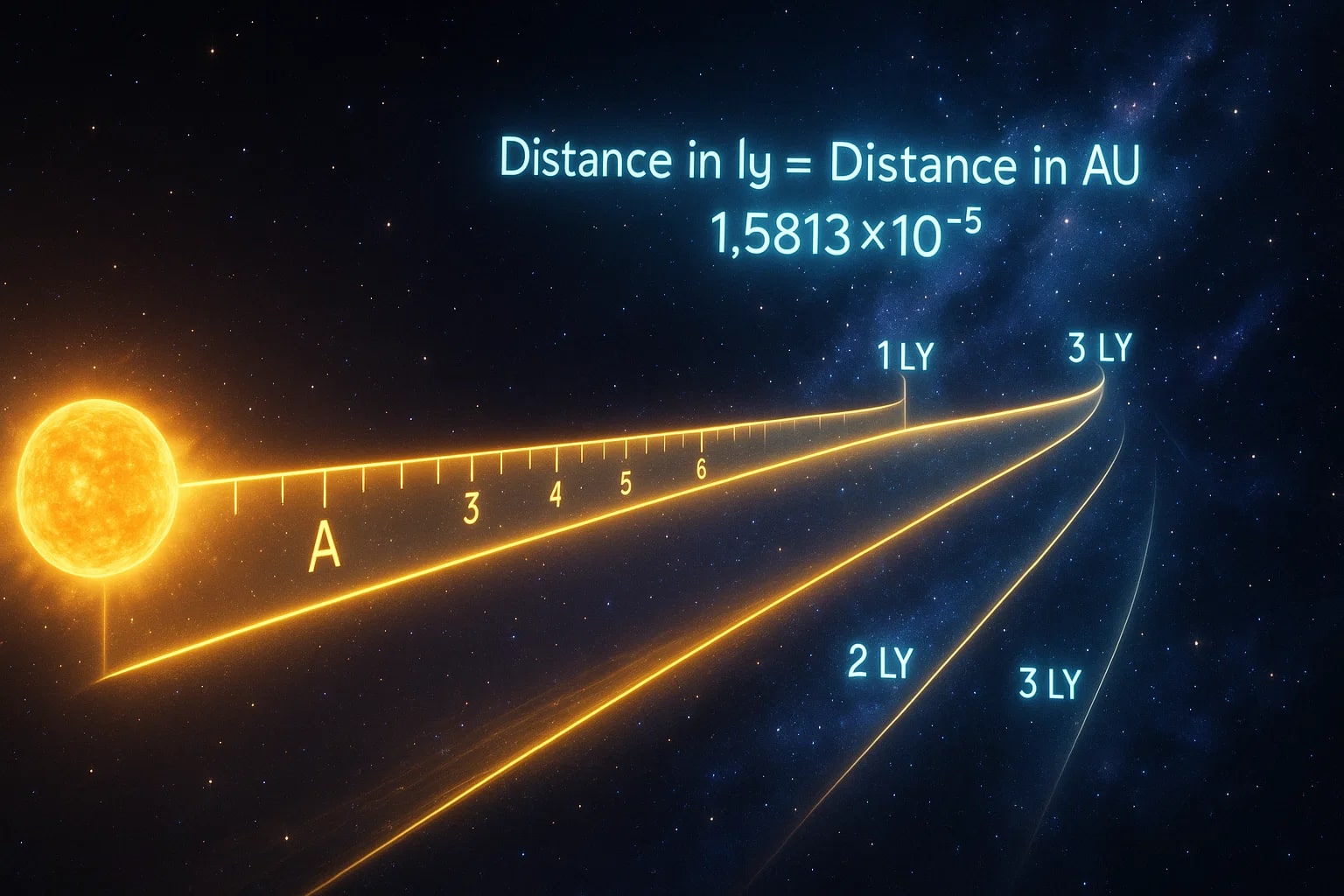 เครื่องมือแปลงหน่วยดาราศาสตร์เป็นปีแสง